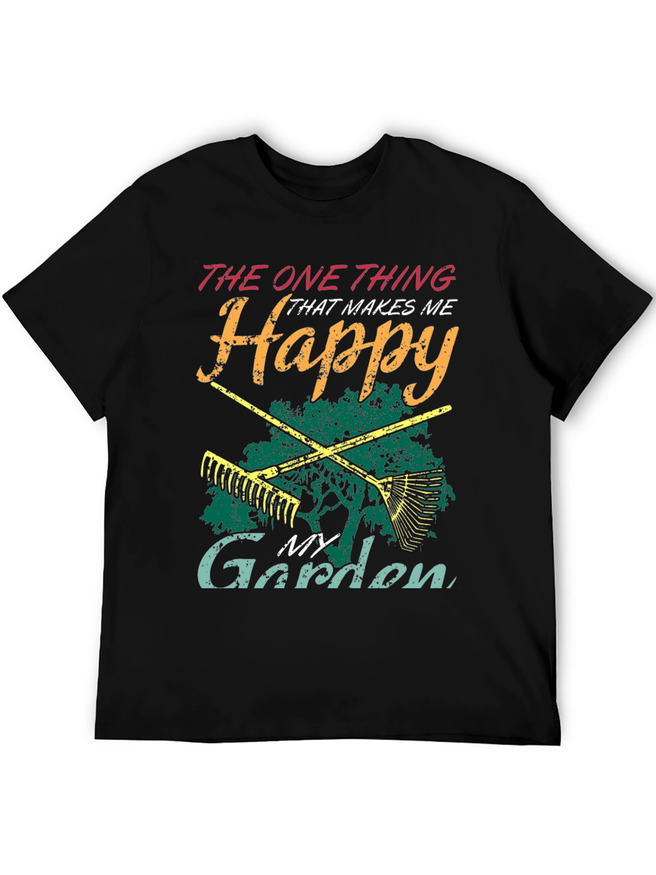 Black Happy Garden T-Shirt - Gardening Lover's Tee view 5