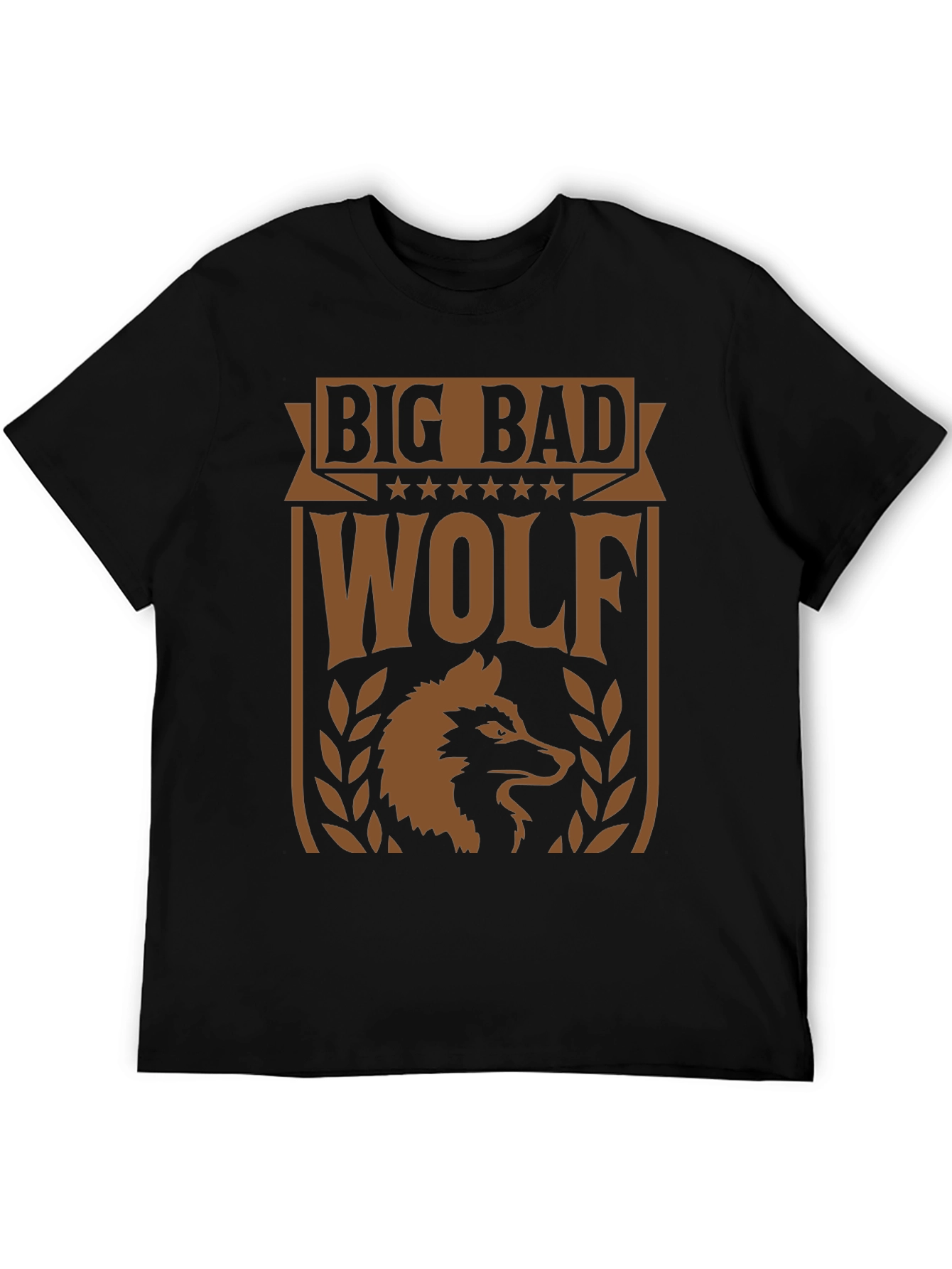 Black Big Bad Wolf Graphic Tee - Men's Black T-Shirt view 5
