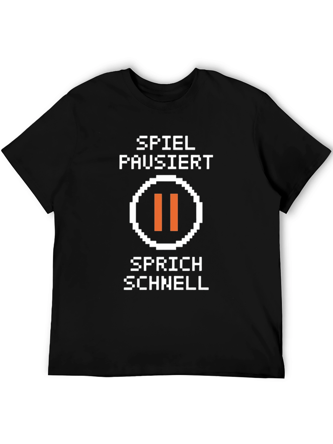 Black Spiel Pausiert Gamer T-Shirt - Black view 5