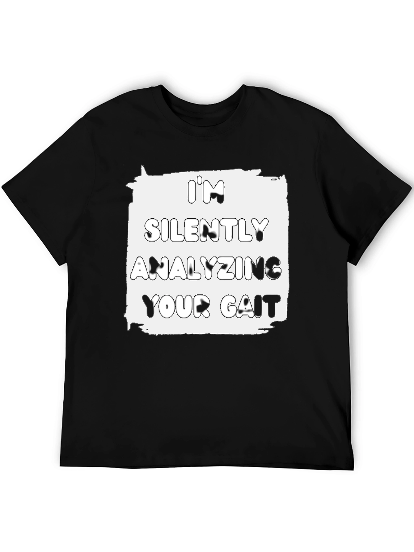 Black Analyzing Your Gait Graphic Tee - Black Cotton T-Shirt view 5