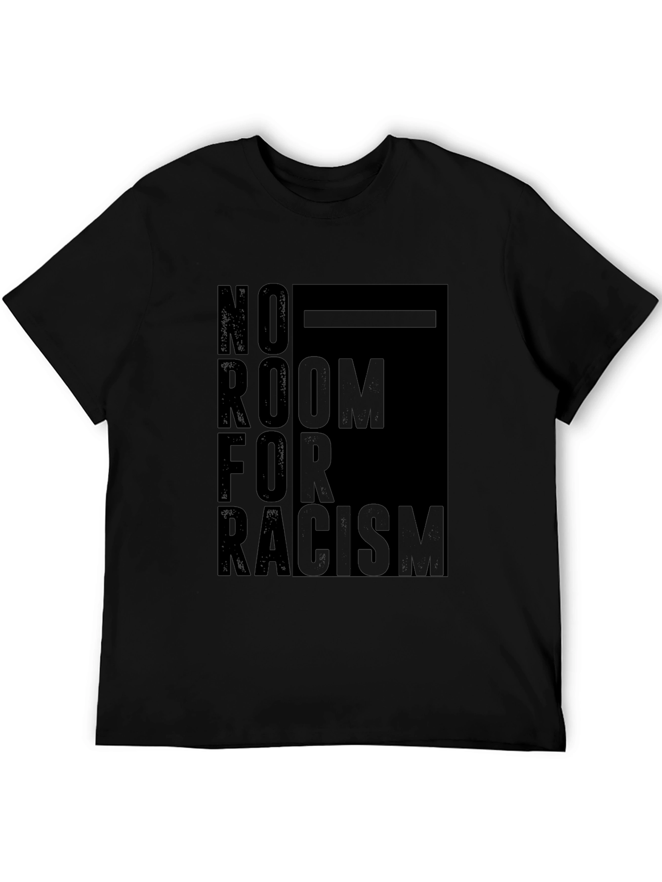 Black No Room For Racism Graphic Tee - Black view 5