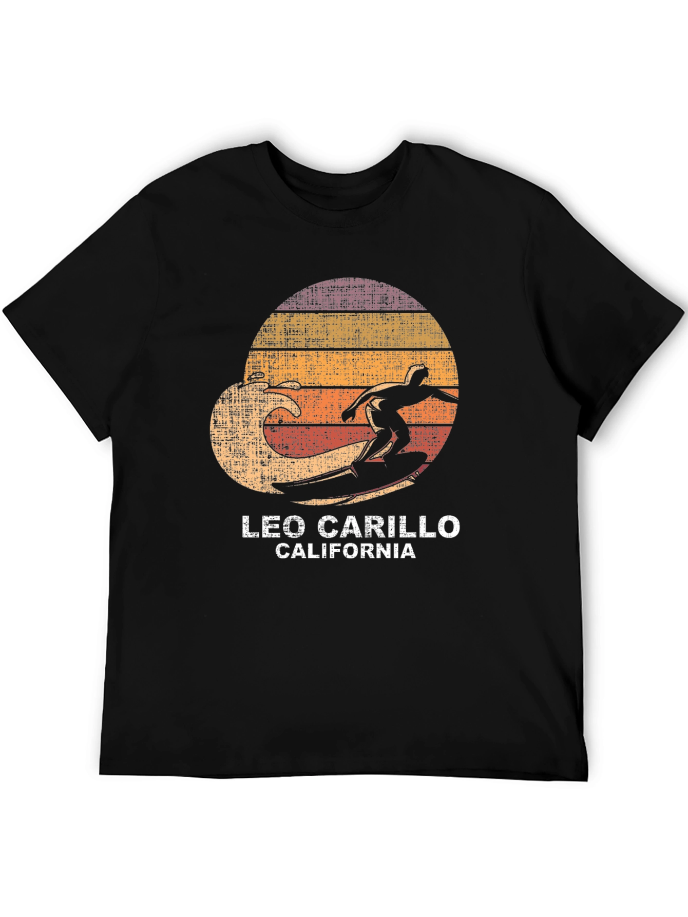 Black Retro Leo Carillo Surfer Graphic Tee view 5