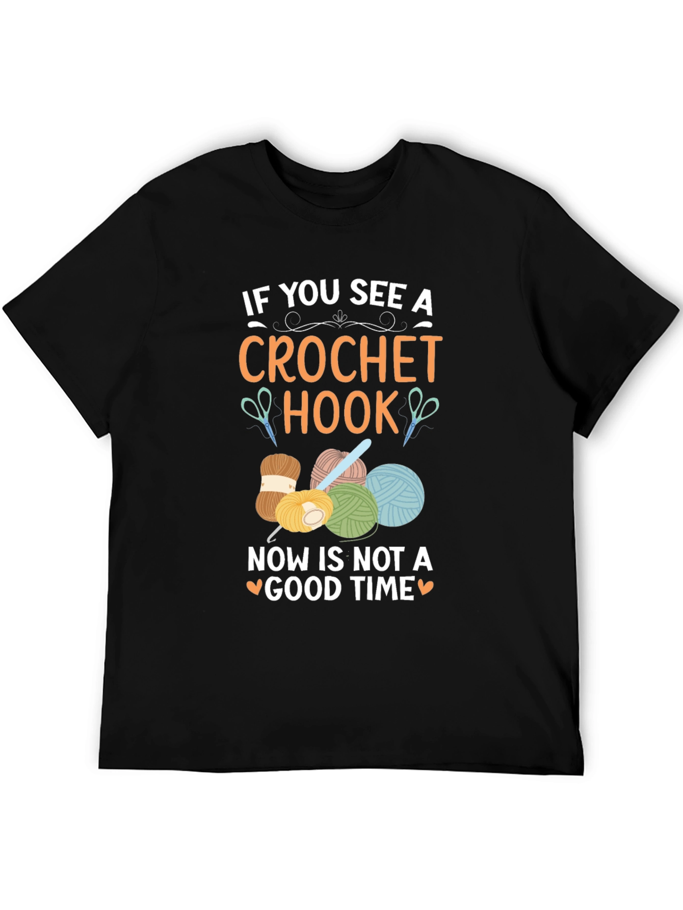 Black Crochet Hook T-Shirt - Funny Crafting Tee view 5