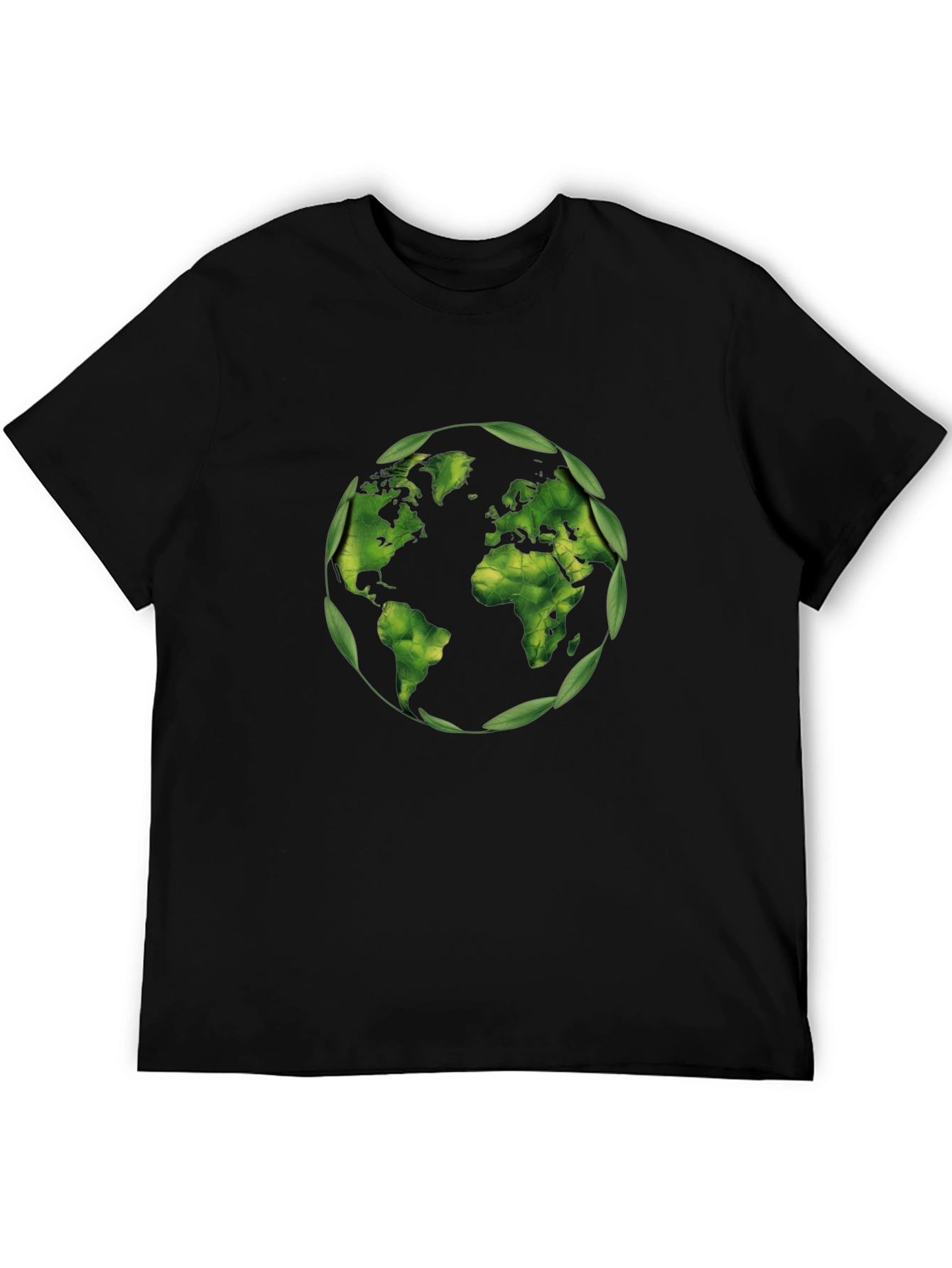 Black Eco-Friendly World Map T-Shirt - Black view 5