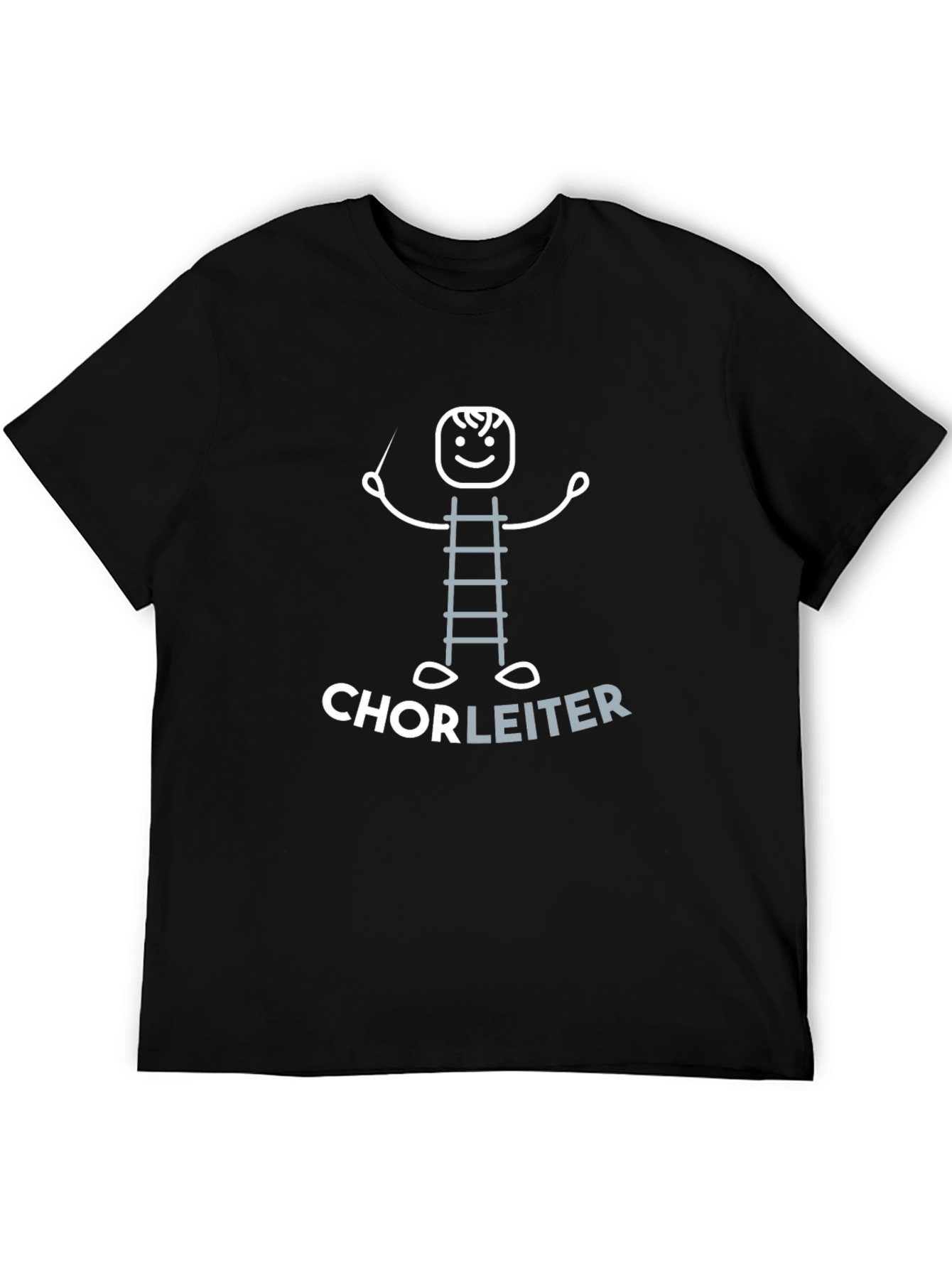 Choir Director Ladder Stick Figure Black T-Shirt - 5