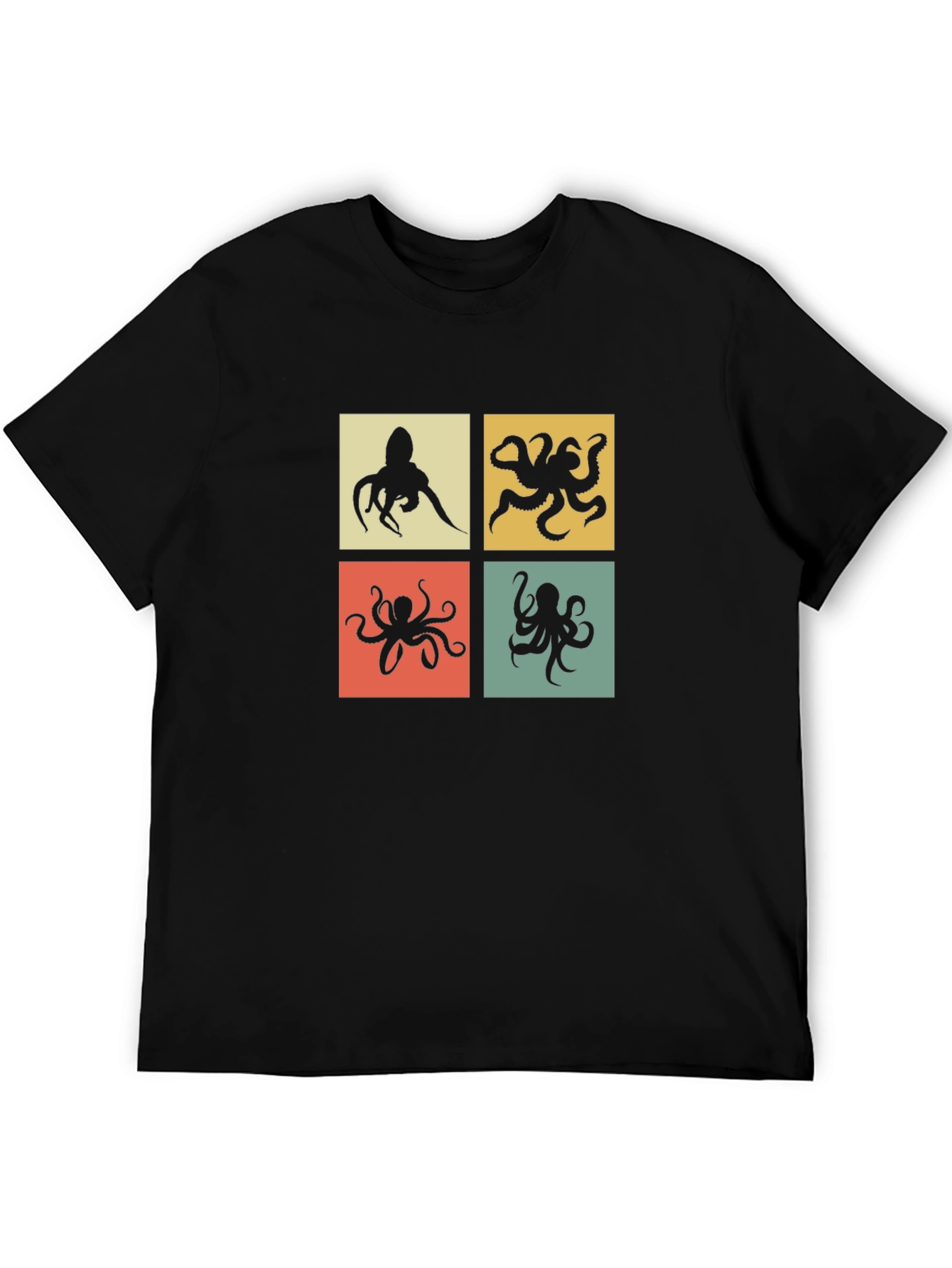 Black Retro Octopus T-Shirt - Black view 5