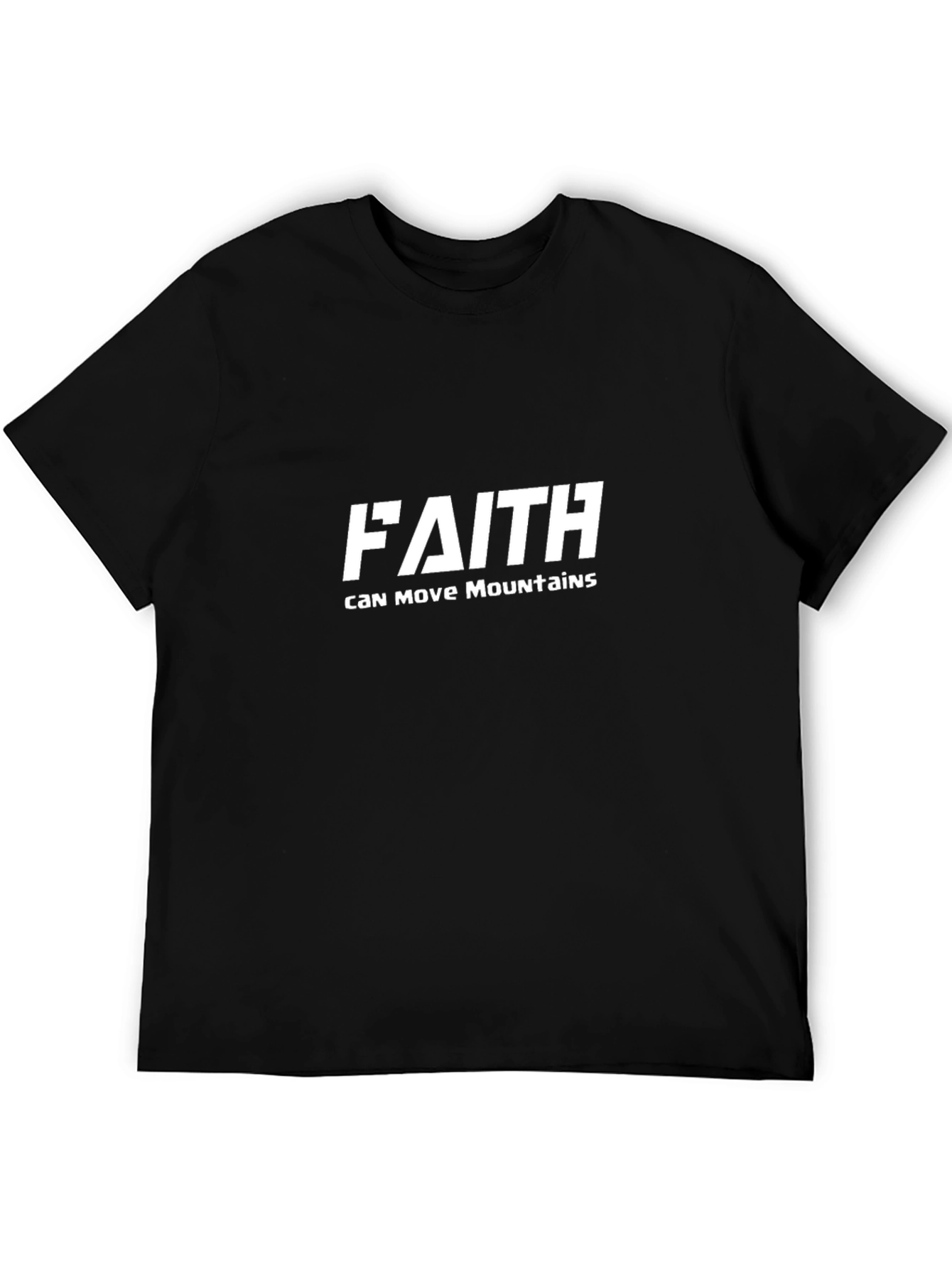 Black Faith Can Move Mountains Black T-Shirt view 5