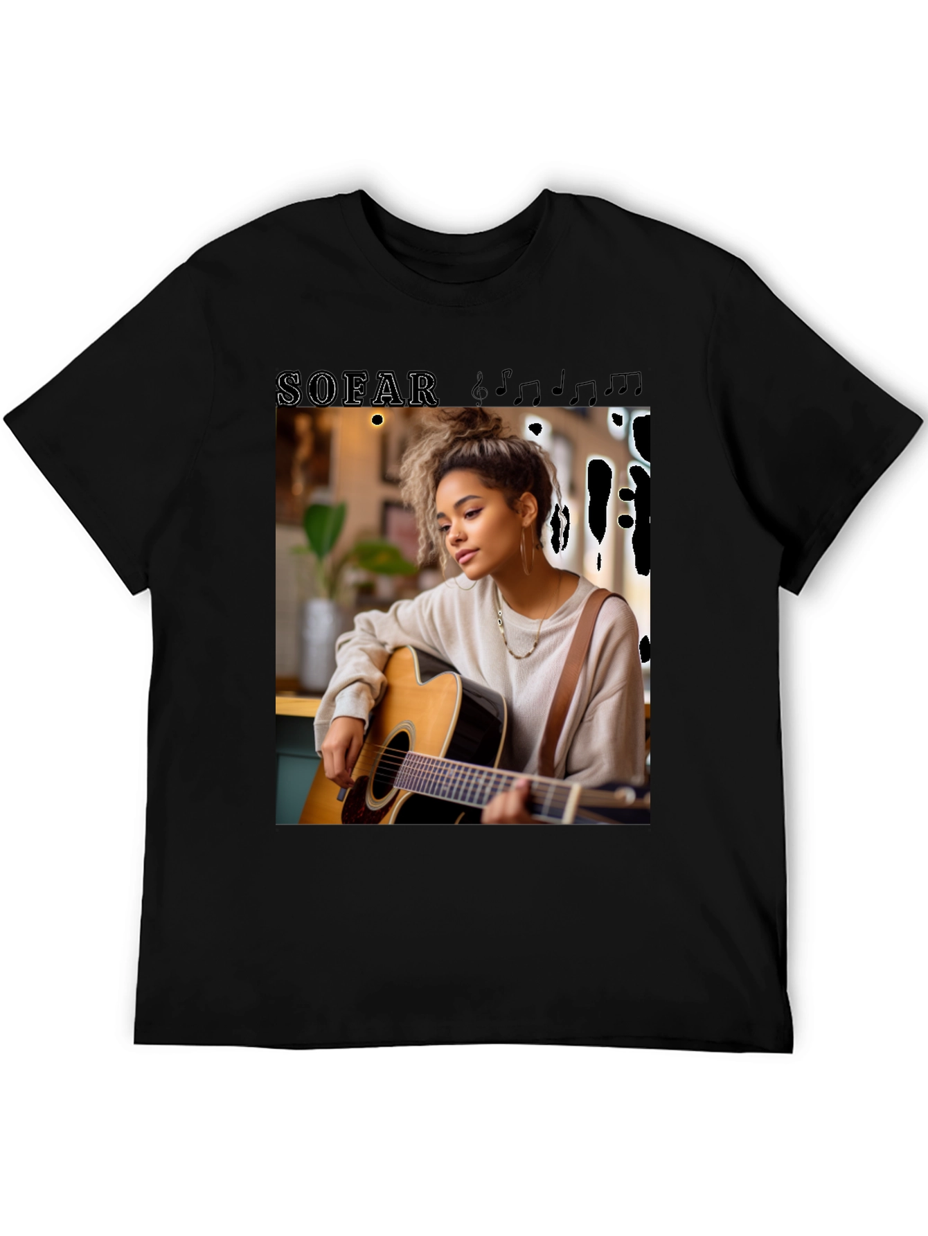 Black SOFAR Graphic Tee - Musician Design view 5