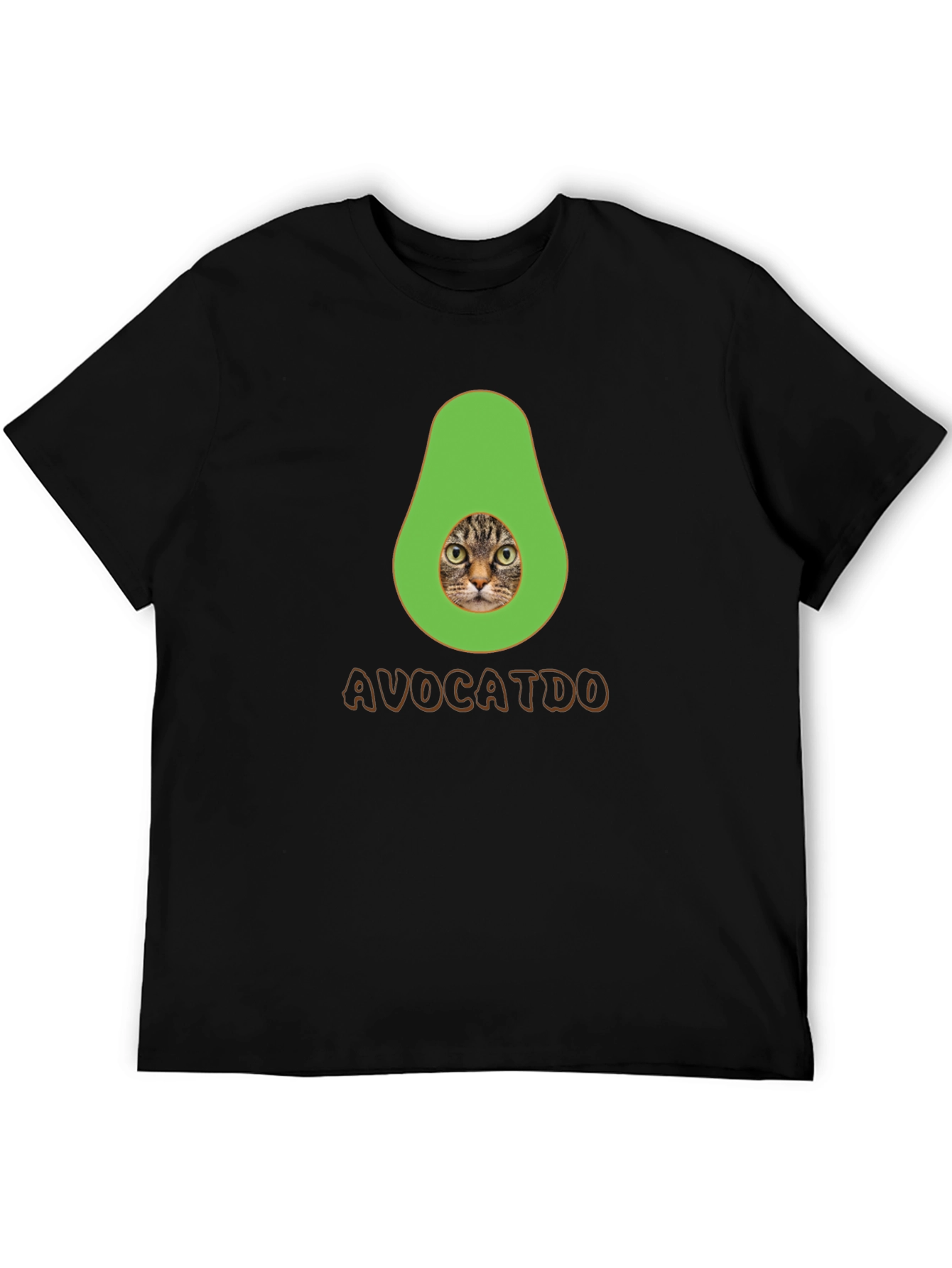 Black Avocatdo T-Shirt: Cat Avocado Pun Tee view 5
