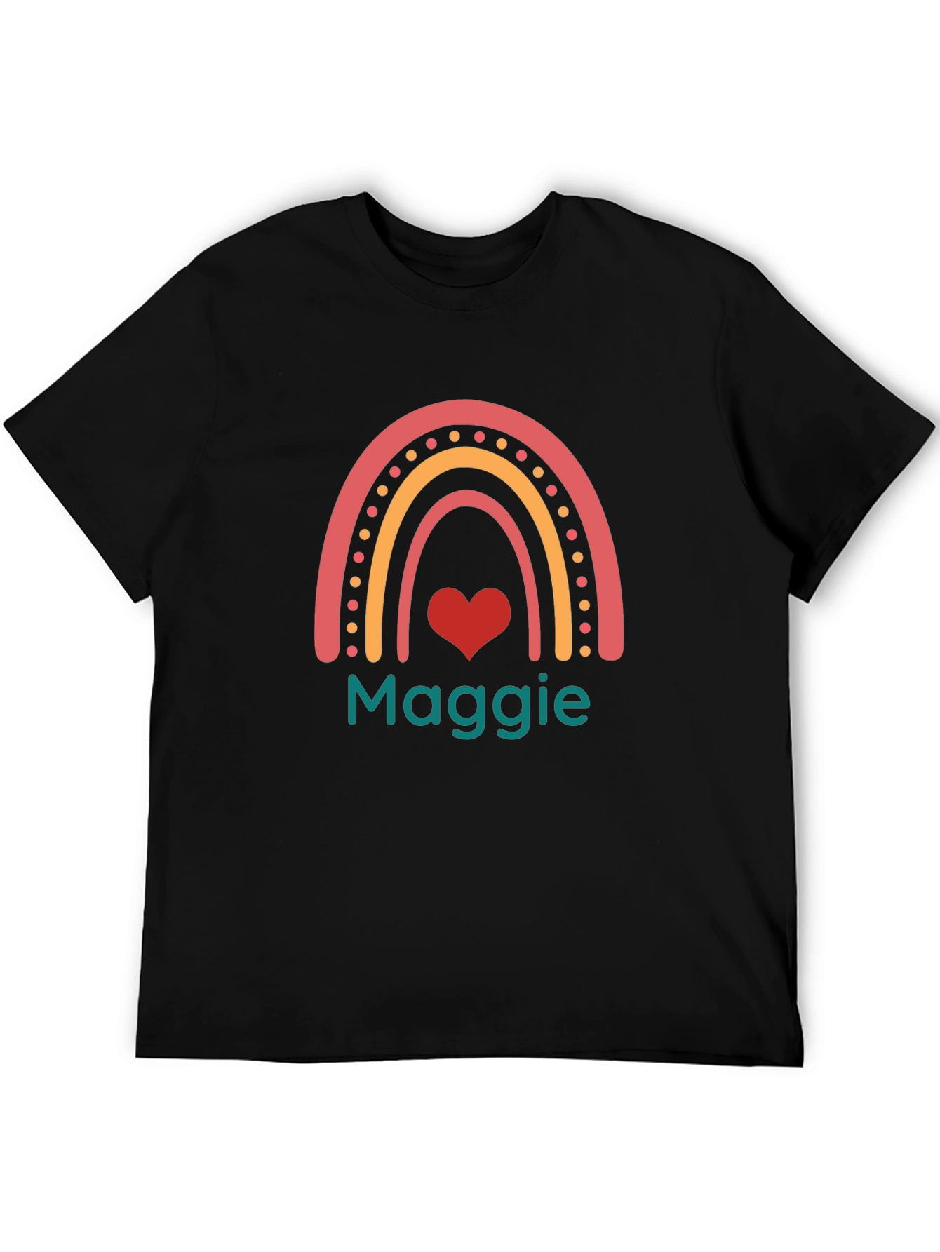 Black Rainbow Heart Maggie T-Shirt view 5