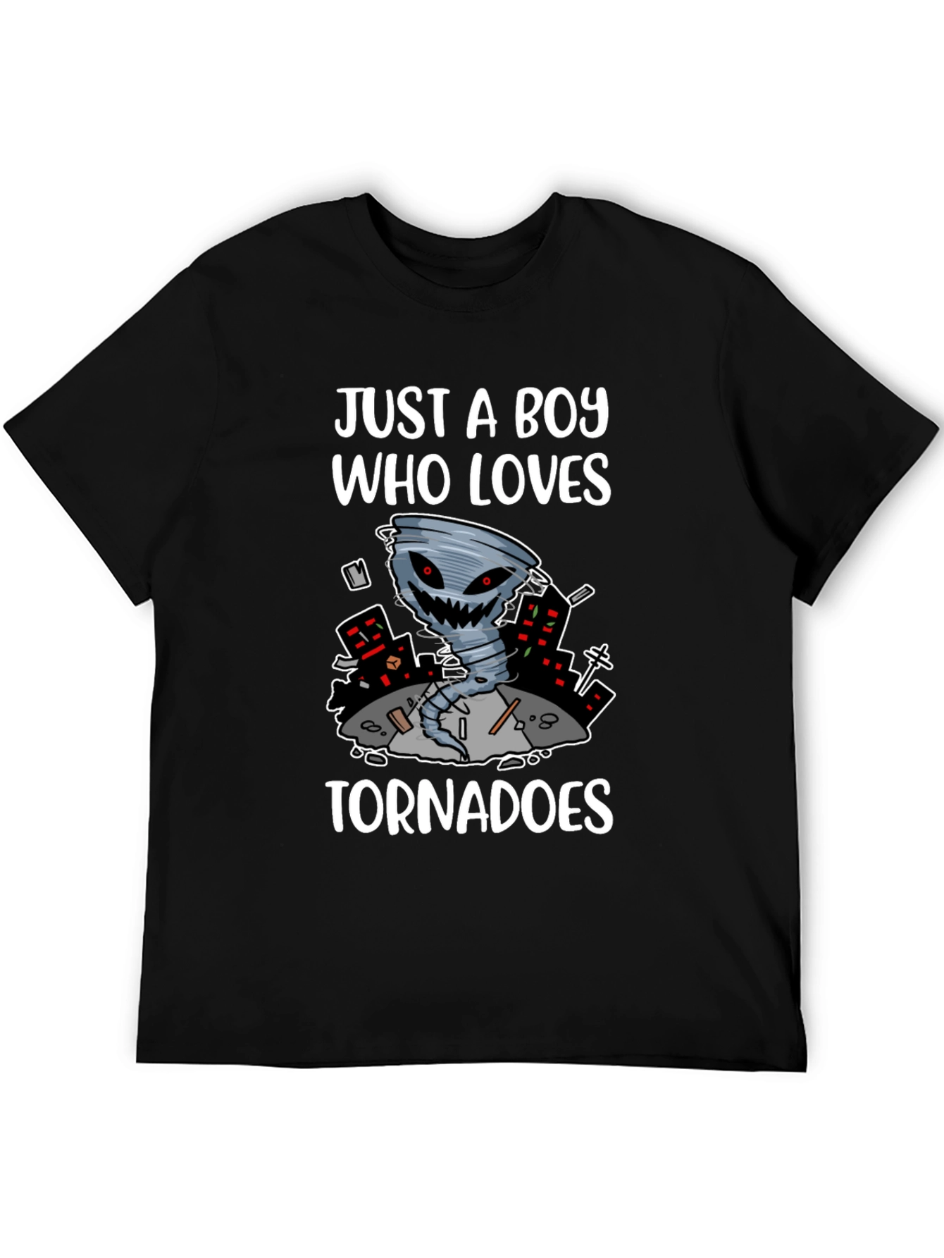 Black Just A Boy Who Loves Tornadoes Graphic Tee view 5