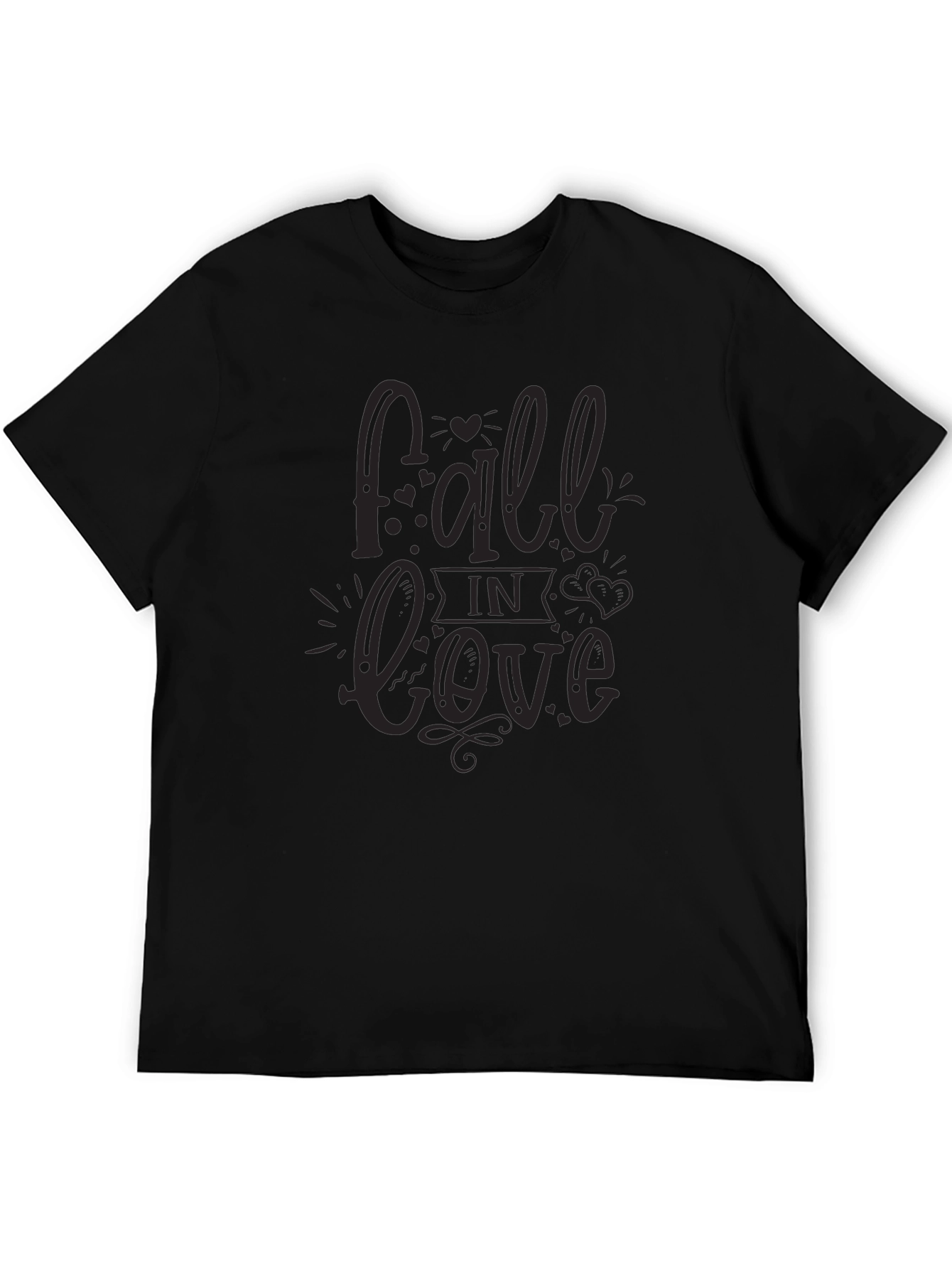 Black Fall In Love Graphic Tee - Black view 5