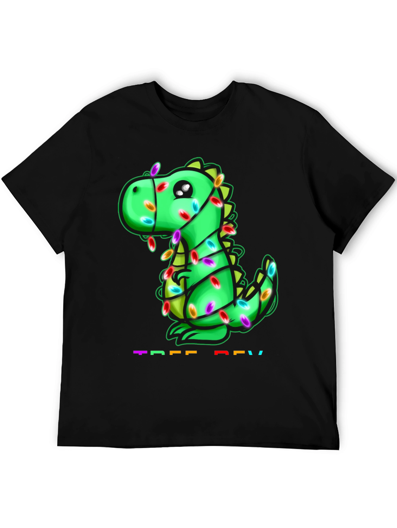 Black Festive Dino T-Shirt view 5