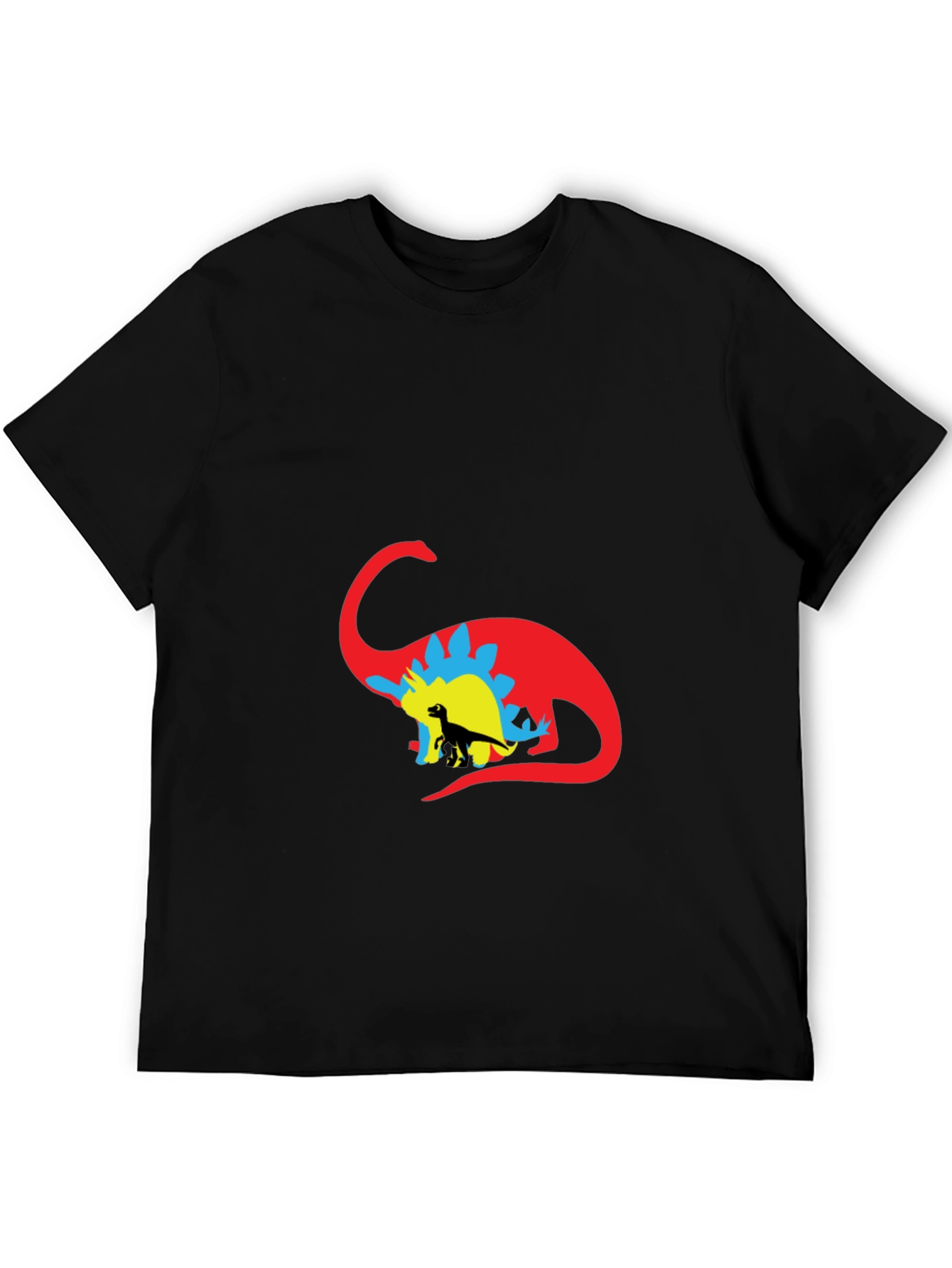 Black Dinosaur Silhouette Graphic Tee - Black view 5