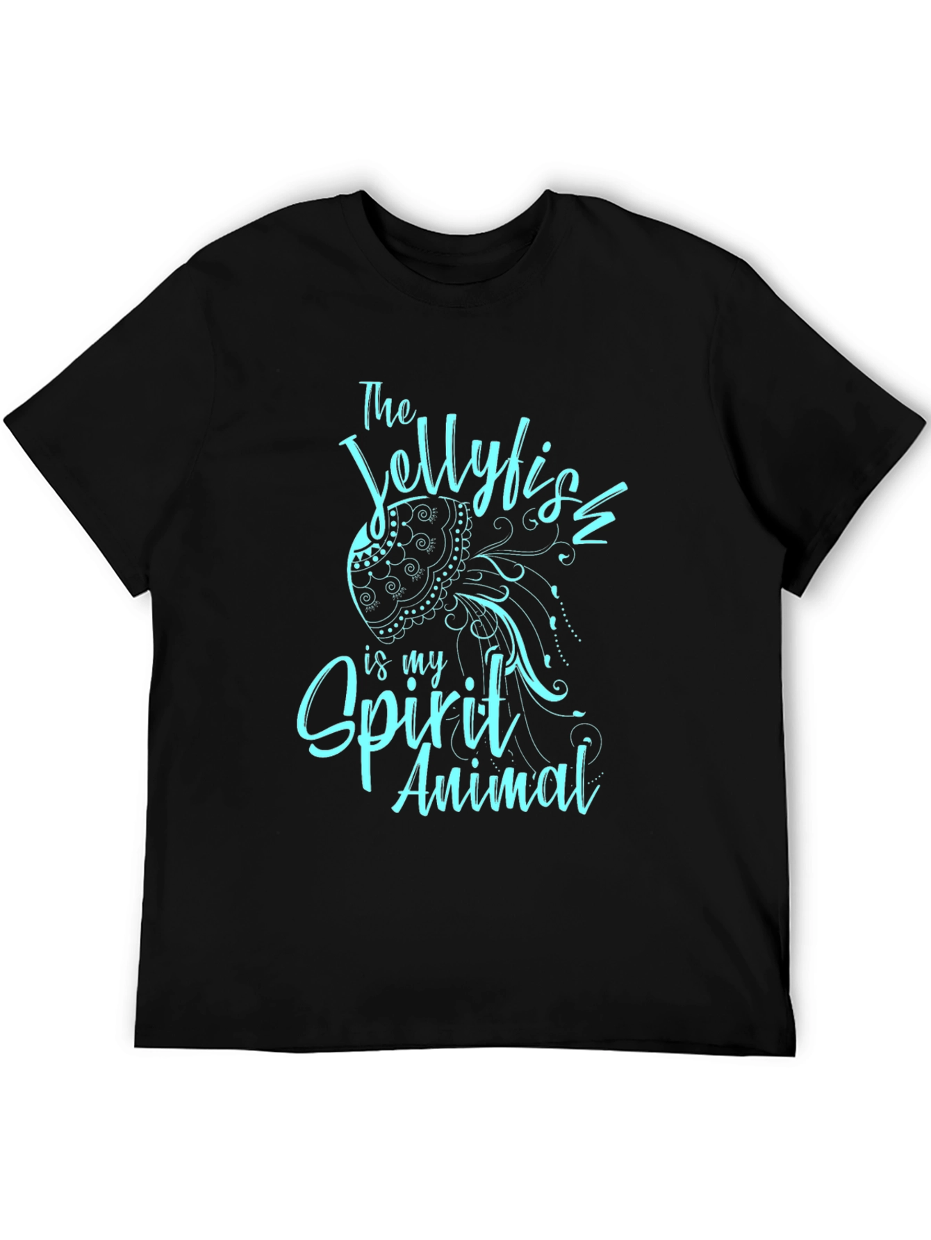 Black Jellyfish Spirit Animal T-Shirt - Black Graphic Tee view 5