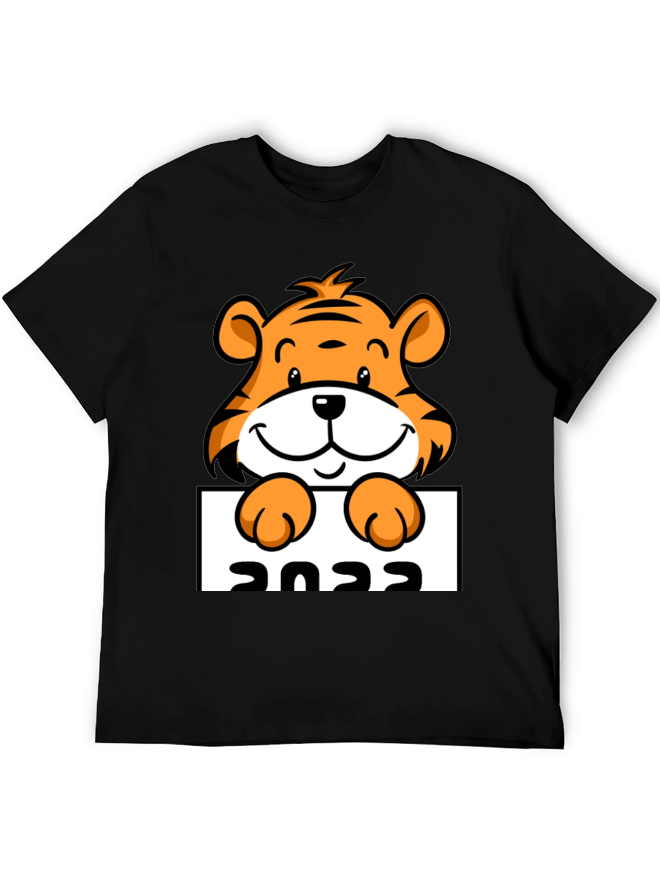 Black Cute Tiger 2022 Graphic Tee - Black view 5