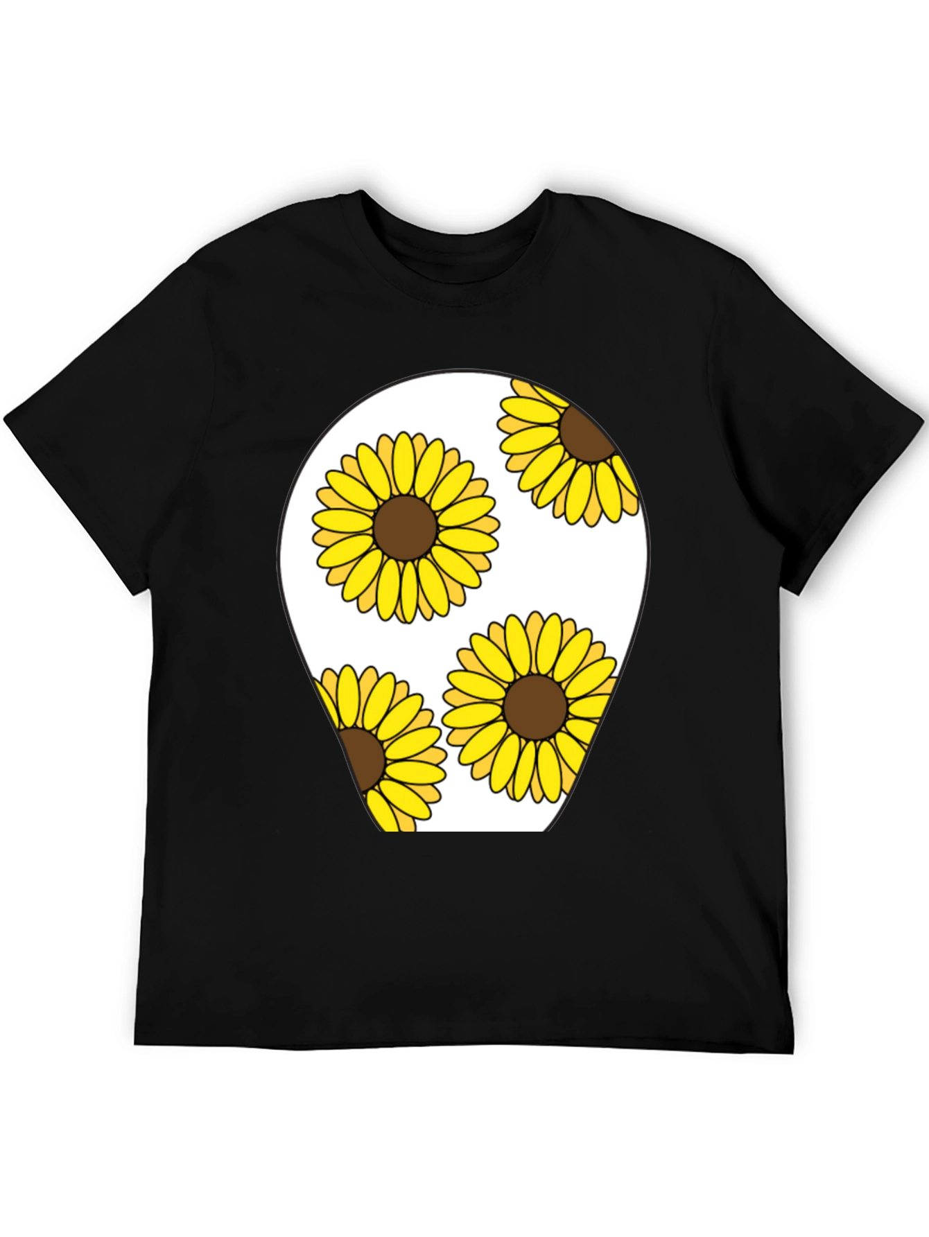 Black Sunflower Graphic Print Black T-Shirt view 5