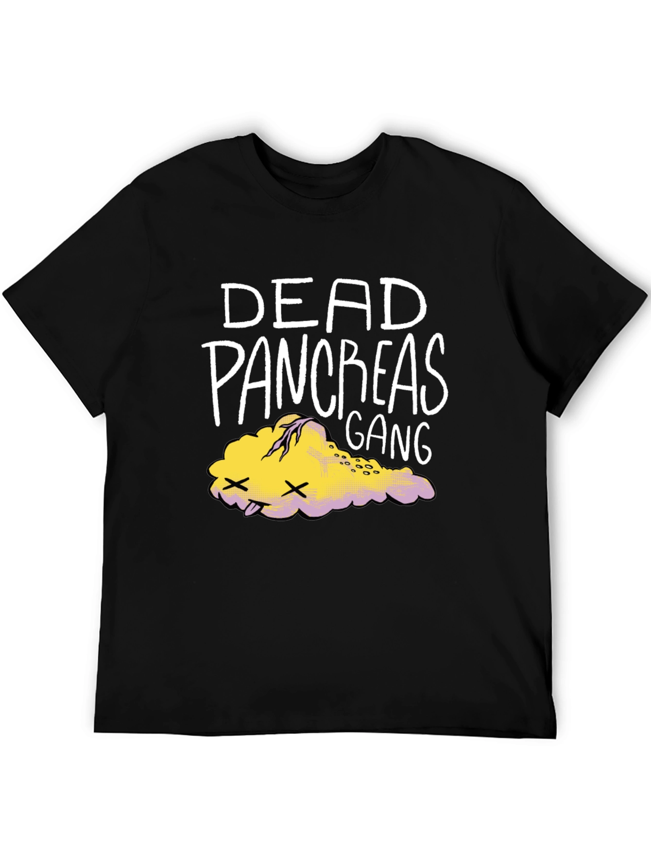 Black Dead Pancreas Gang T-Shirt - Black Graphic Tee view 5