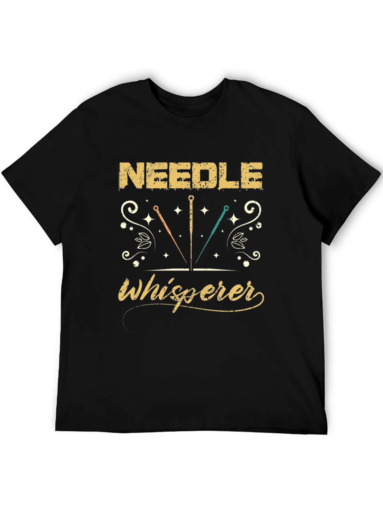 Black Needle Whisperer Black T-Shirt view 5