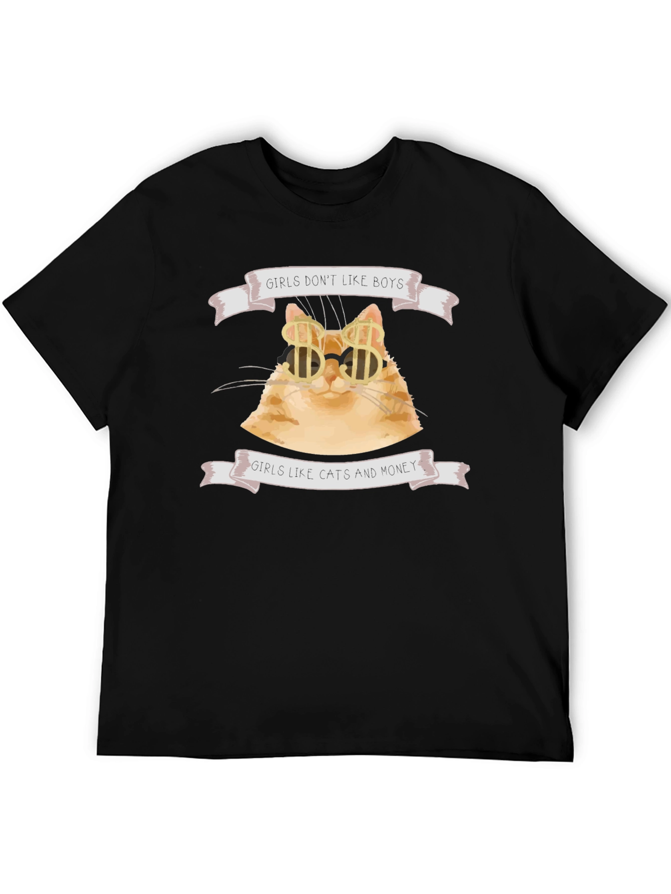 Black Girls Like Cats & Money Graphic Tee view 5