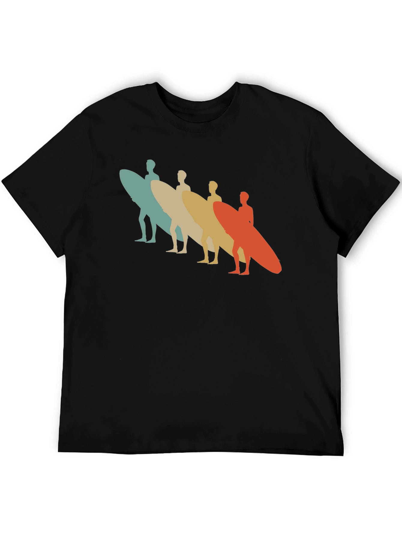 Black Retro Surfboard T-Shirt - Vintage Surfer Design view 5