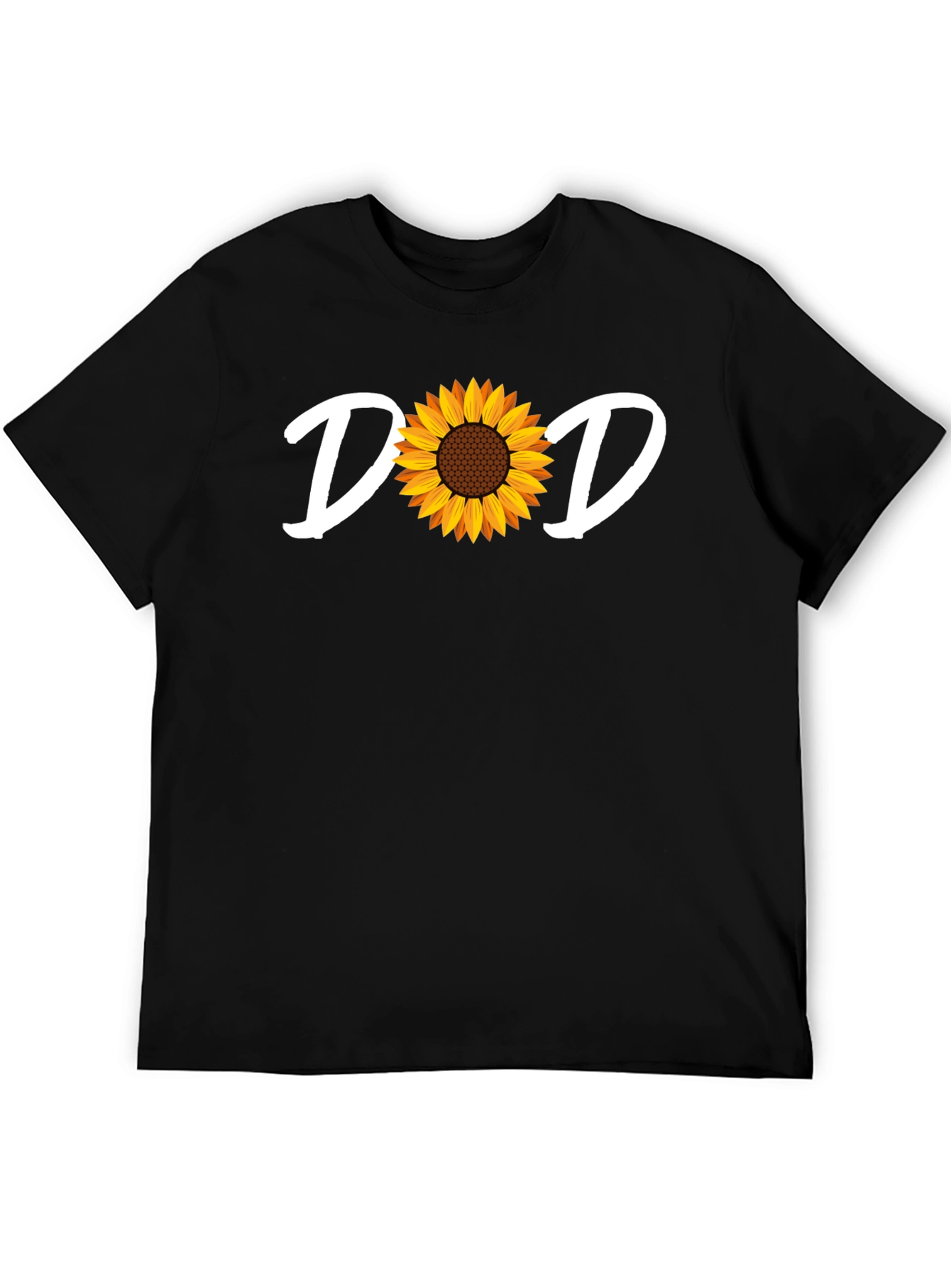 Black Dad Sunflower Graphic Tee - Black Unisex T-Shirt view 5