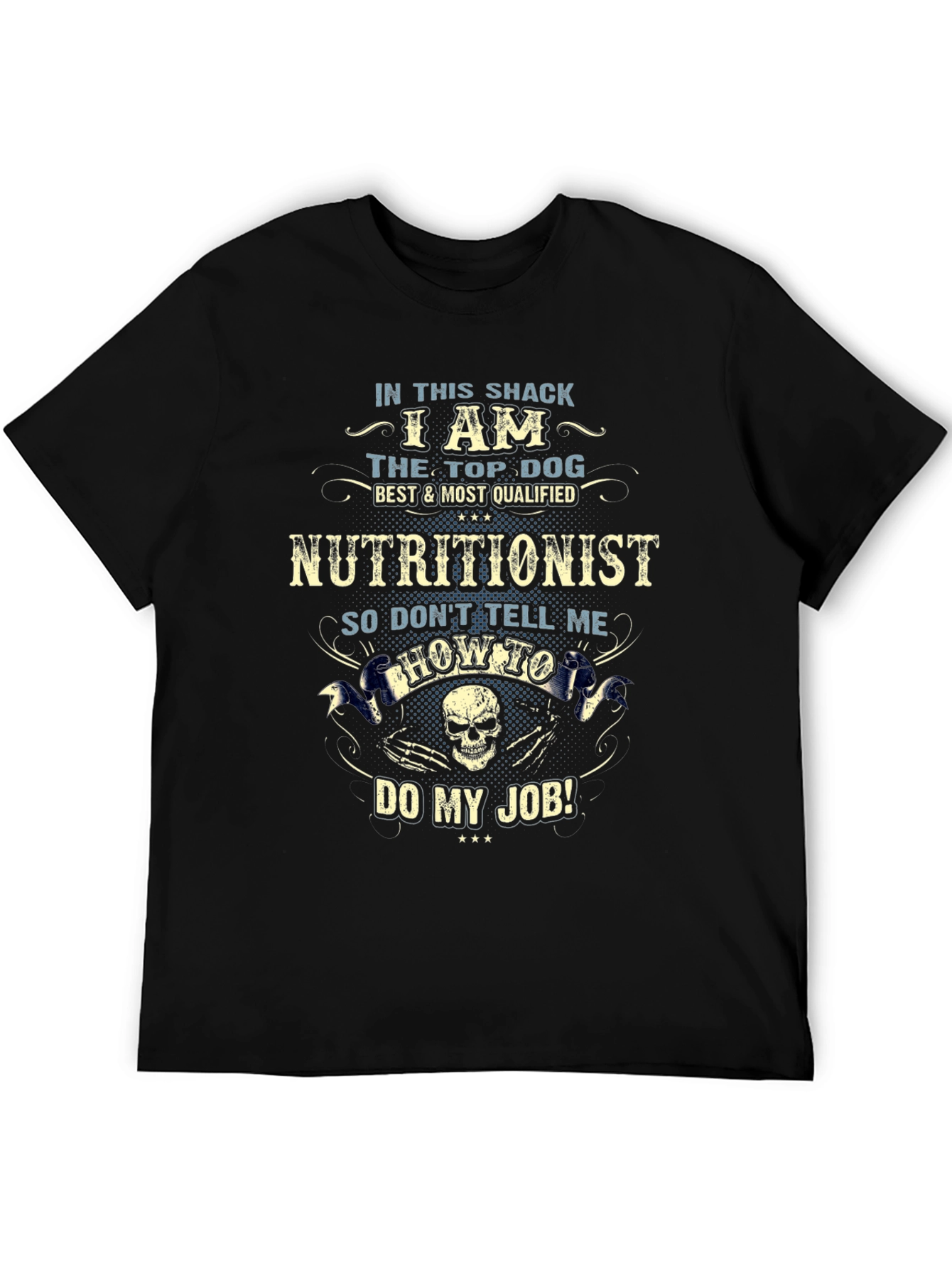 Black Nutritionist Top Dog Graphic T-Shirt view 5