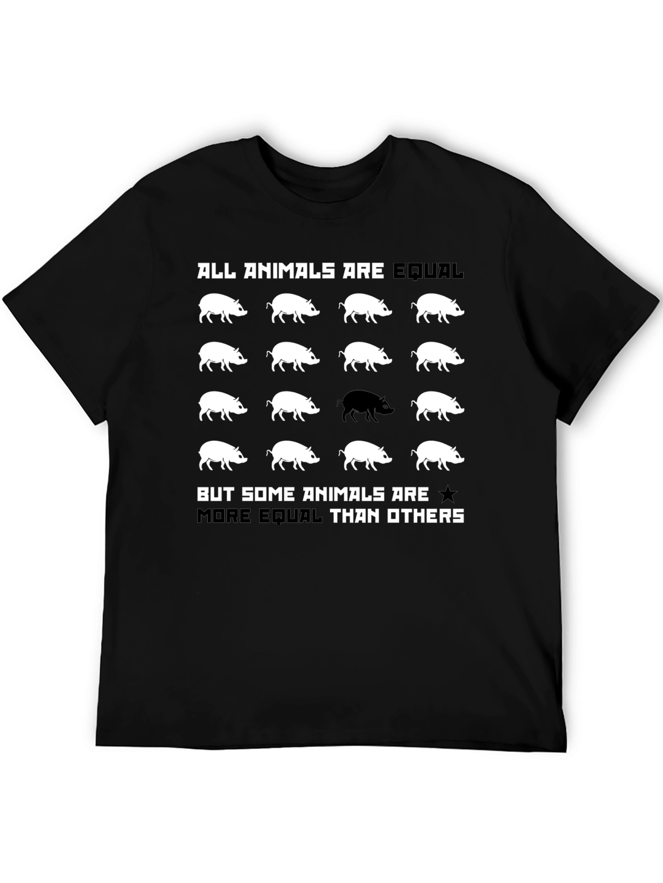 Black All Animals Are Equal Graphic Tee view 5