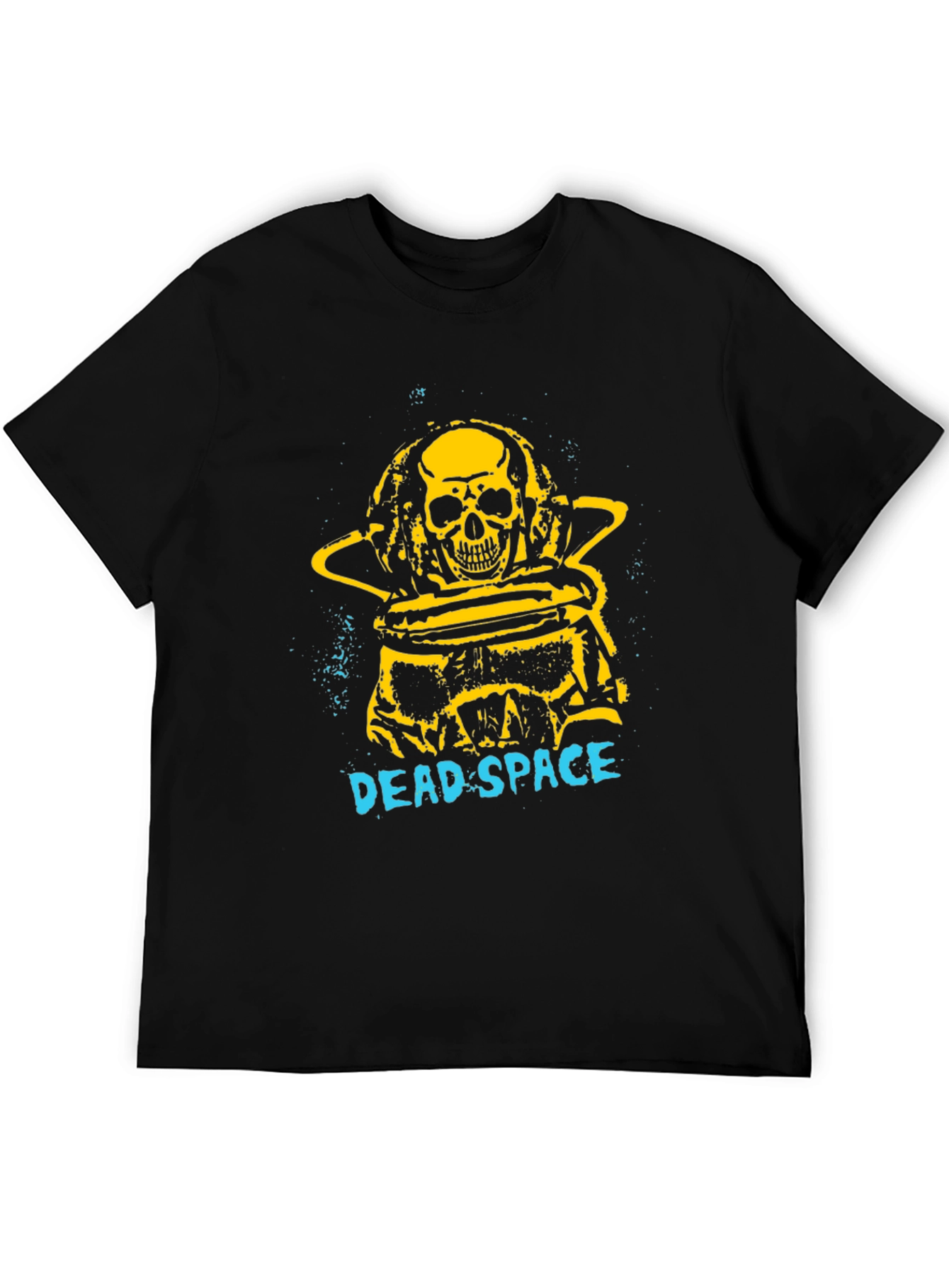 Black Dead Space Graphic T-Shirt - Sci-Fi Skull Design view 5
