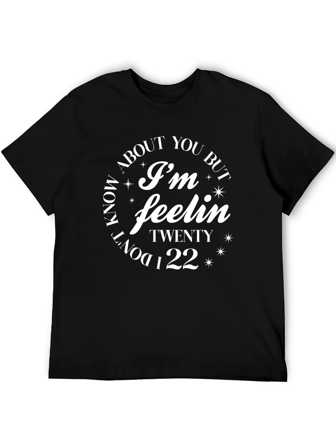 Black Feeling Twenty 22 Black Graphic T-Shirt view 5