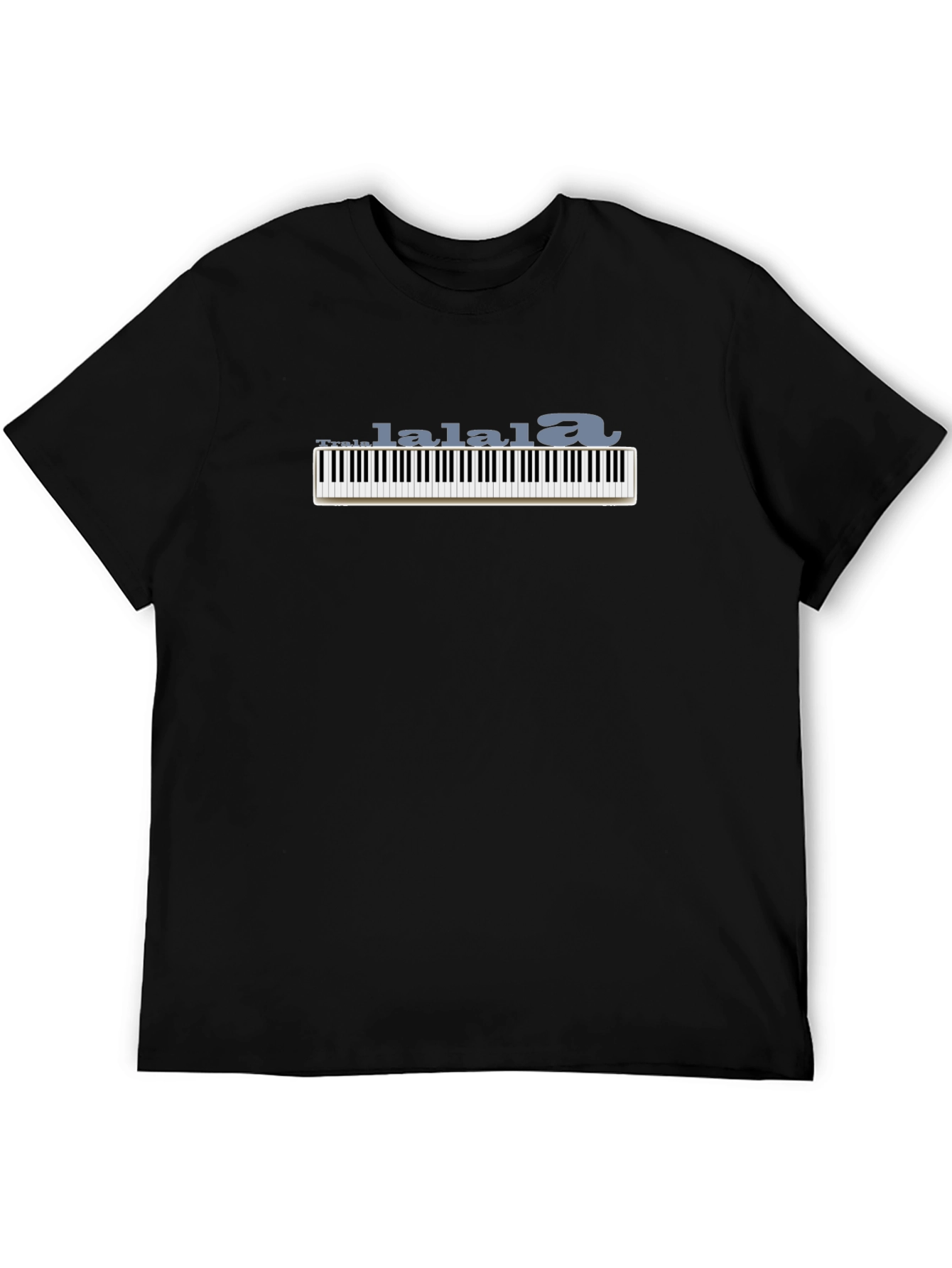 Black Piano Keys LaLaLa Graphic Black T-Shirt view 5