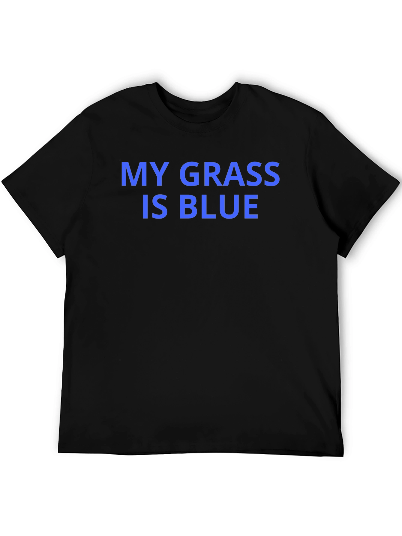 Black My Grass is Blue Graphic T-Shirt view 5