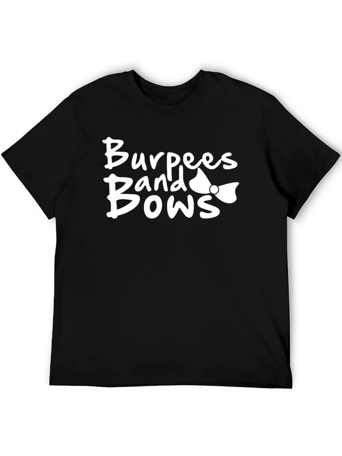 Black Burpees, Bands & Bows Black Graphic T-Shirt view 5