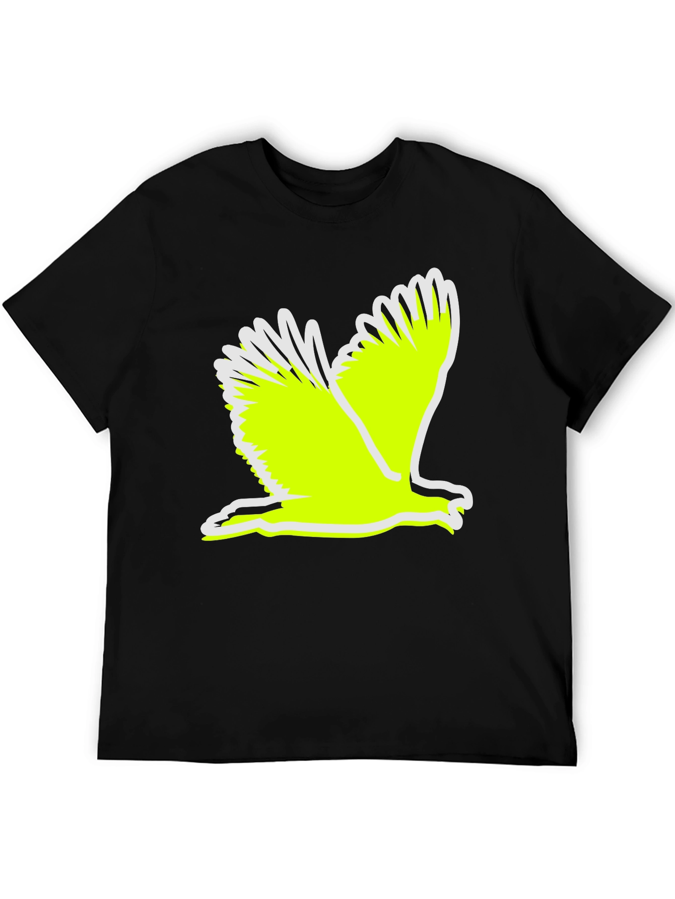 Black Black T-Shirt with Flying Bird Graphic view 5