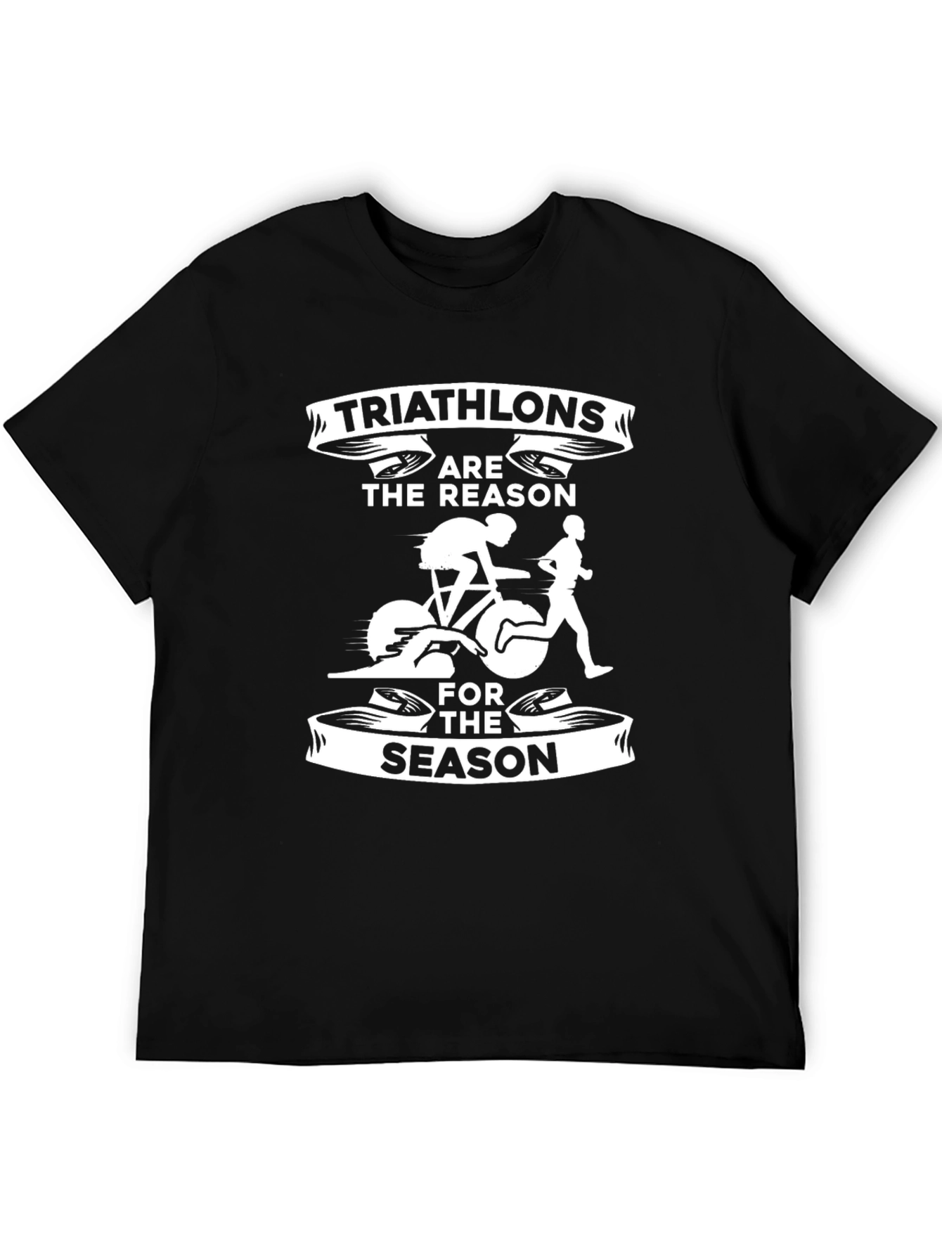 Black Triathlon Season Tee - Black Cotton T-Shirt view 5