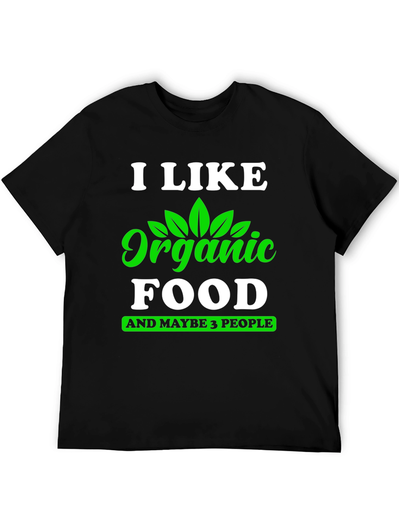 Black Organic Food Lover T-Shirt - Funny Vegan Tee view 5