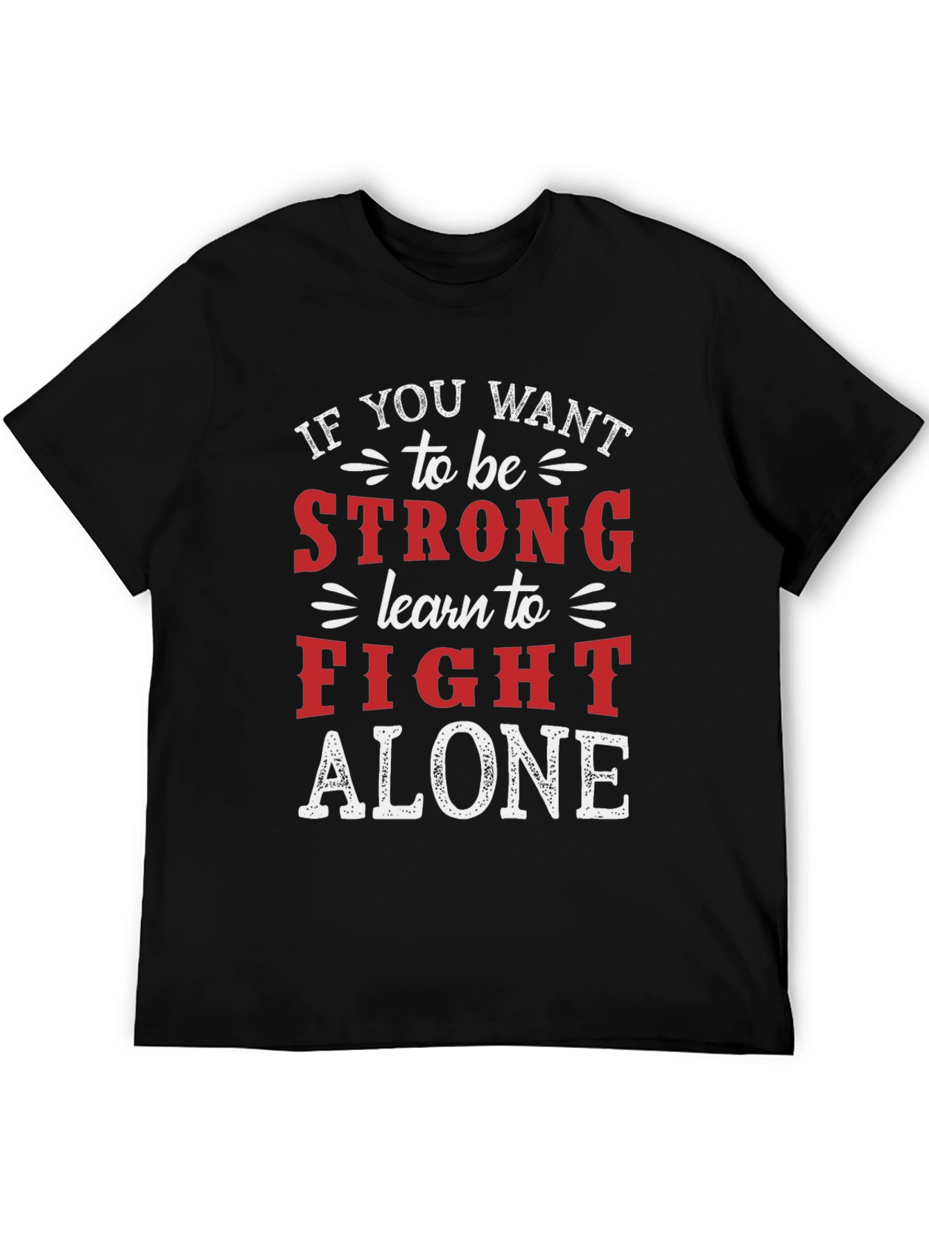 Black Strong Alone Graphic Tee view 5