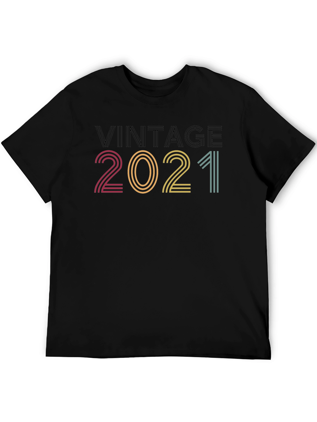 Black Vintage 2021 Graphic Tee - Retro Style view 5