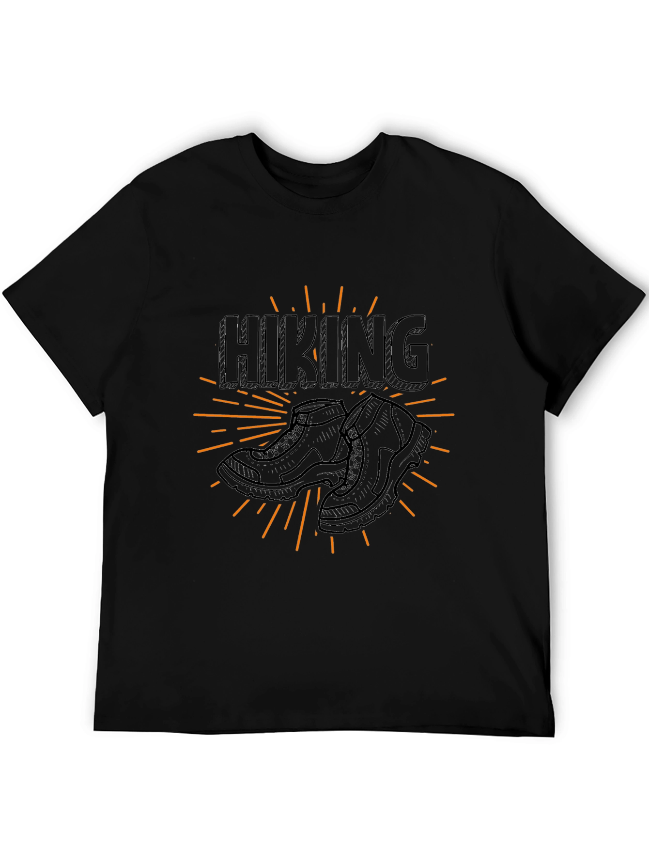 Hiking Boots Graphic Tee - Black Cotton T-Shirt - 5