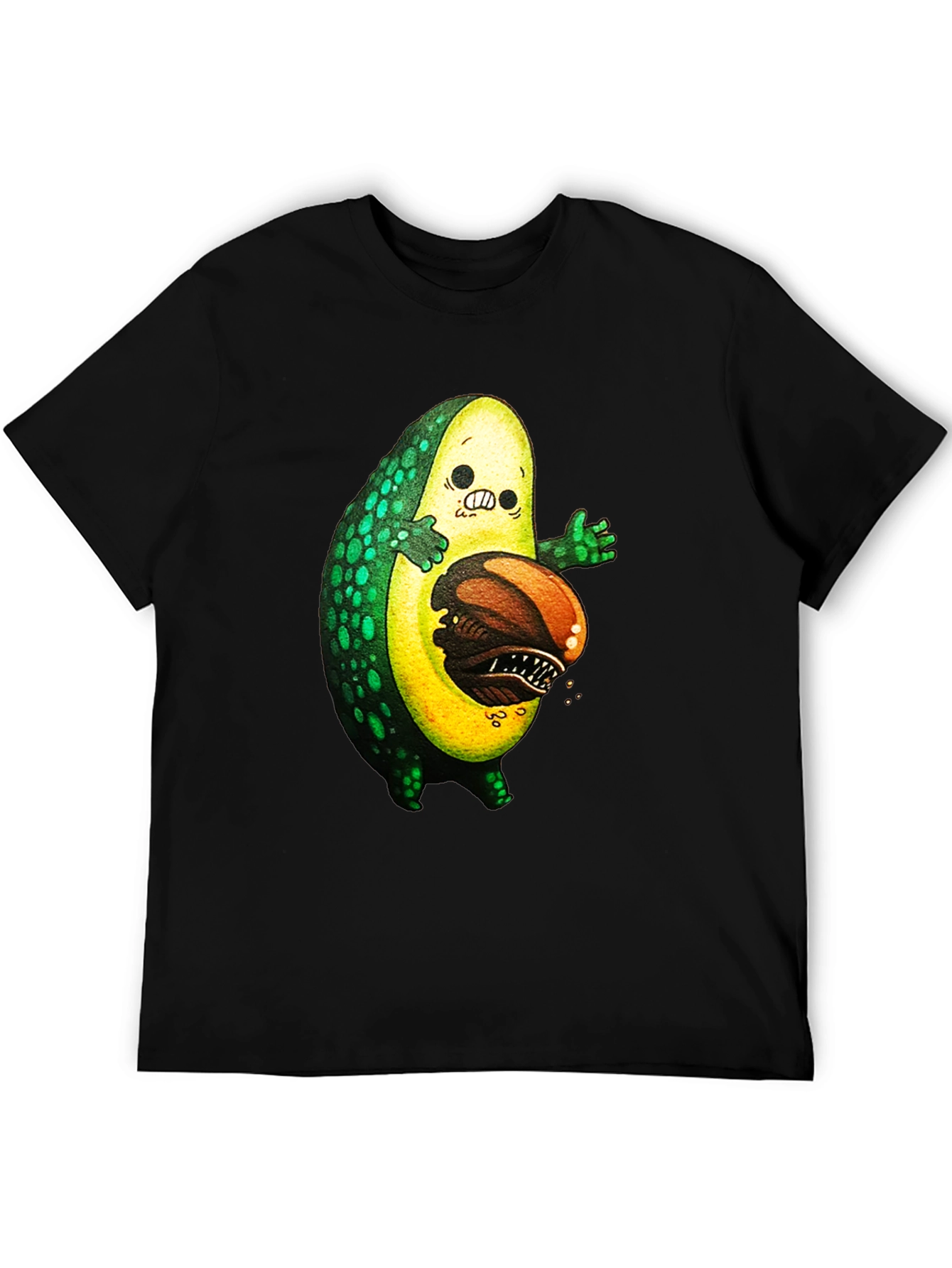 Black Avocado Monster Graphic T-Shirt - Unique Design view 5
