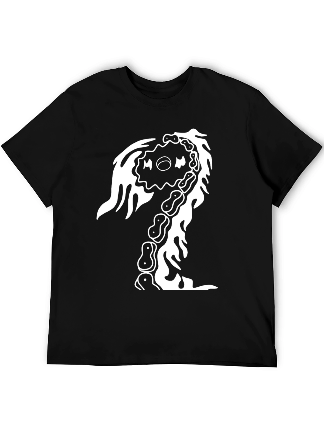 Black Unique Graphic Print Black T-Shirt view 5