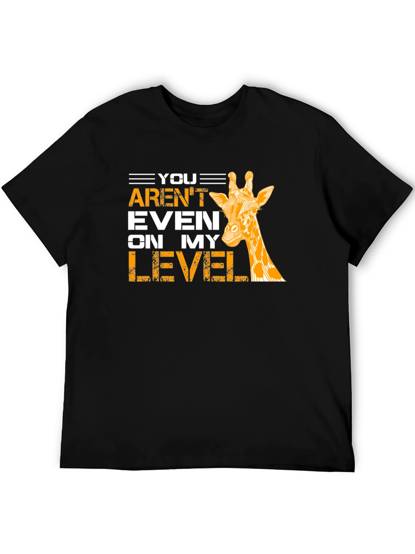 Black Giraffe Level T-Shirt - Funny Animal Tee view 5