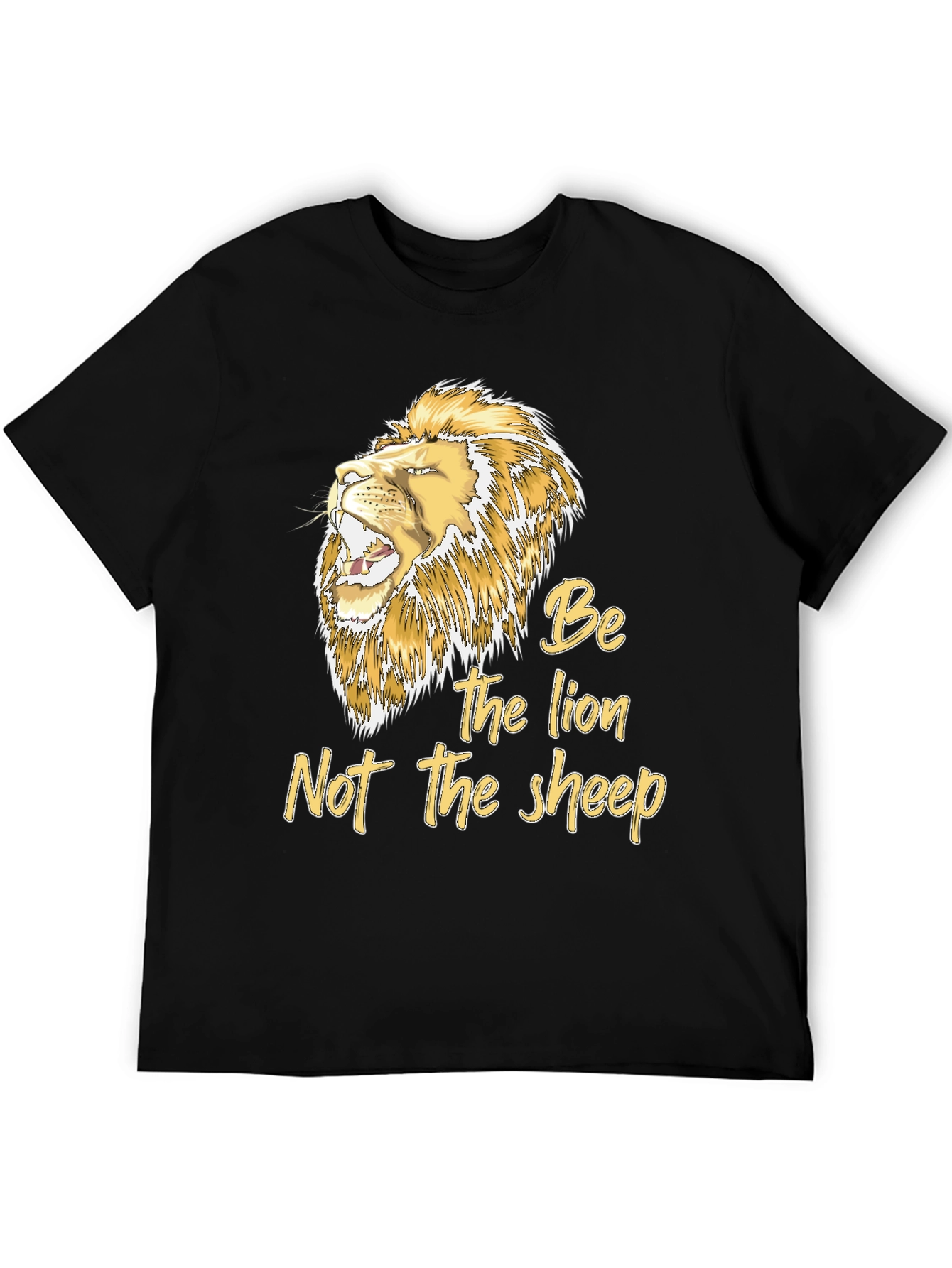 Black Be The Lion T-Shirt - Motivational Graphic Tee view 5