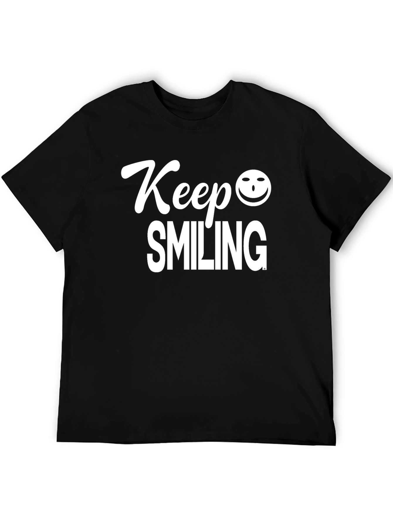 Black Keep Smiling Graphic Tee - Classic Comfort view 5