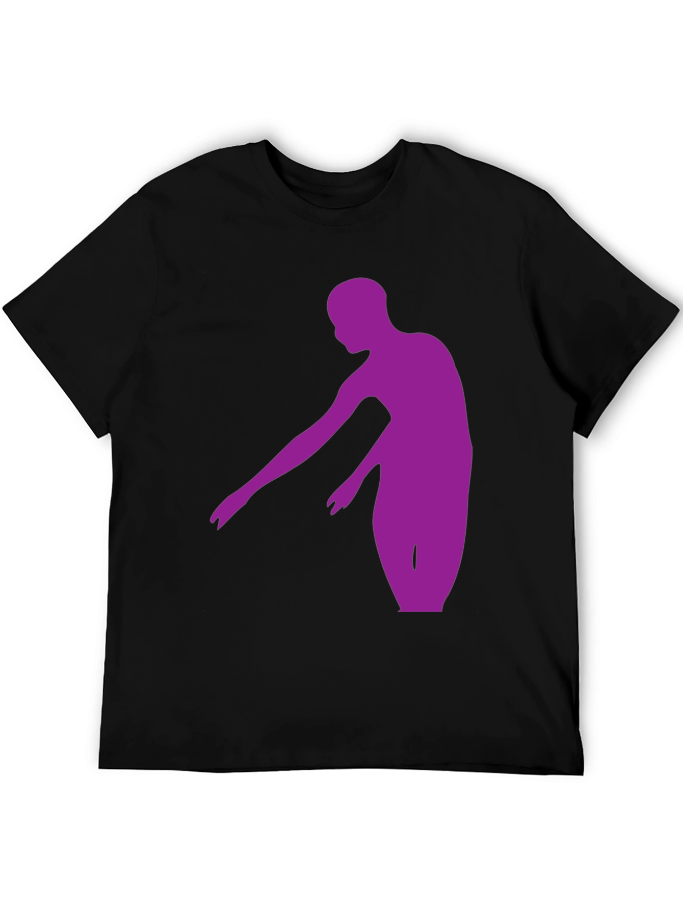 Black Purple Dancer Graphic Tee - Stylish Men's Black T-Shirt view 5