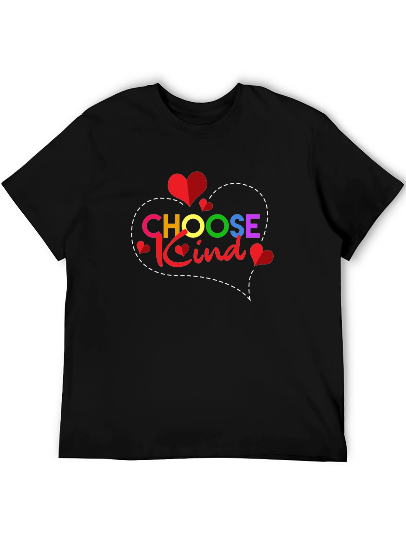 Black Choose Kind T-Shirt - Heart Design view 5