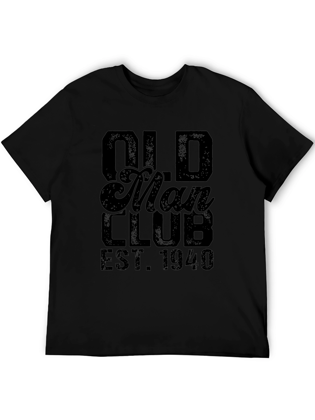 Black Old Man Club EST. 1940 Black T-Shirt view 5