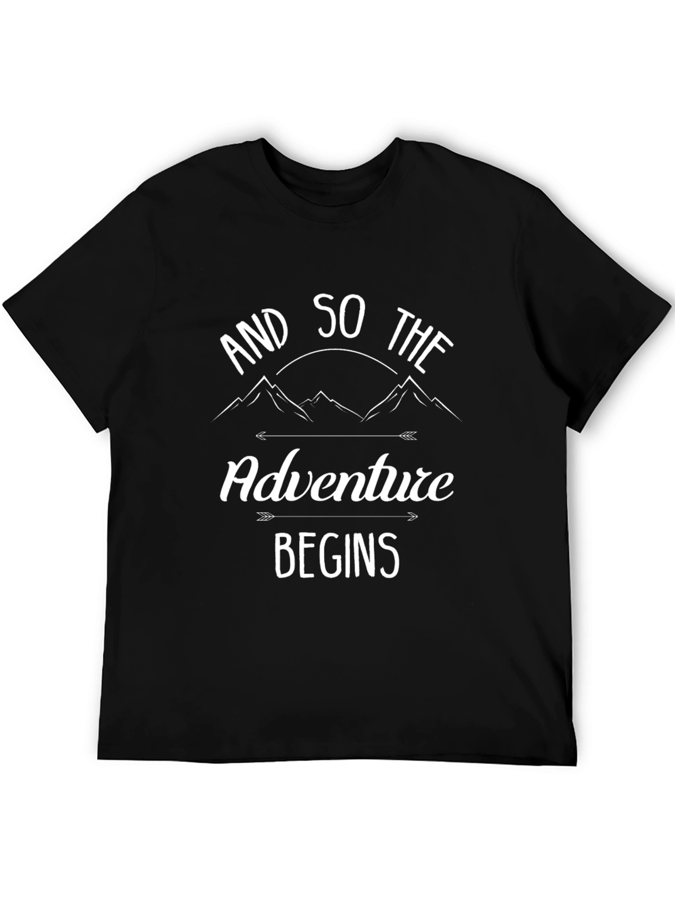 Black Adventure Begins Graphic Tee view 5