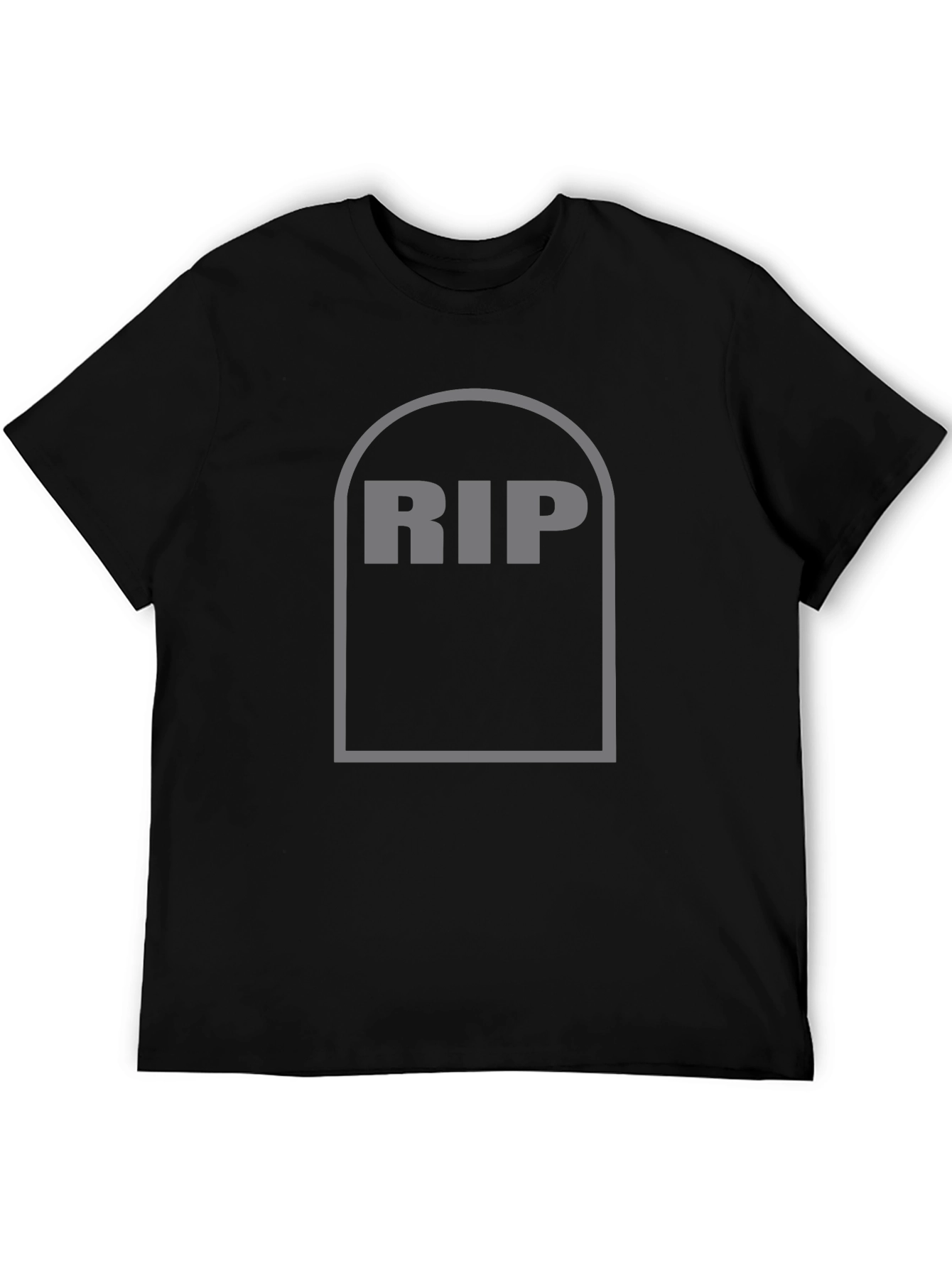 Black RIP Tombstone Graphic T-Shirt - Black Cotton Tee view 5