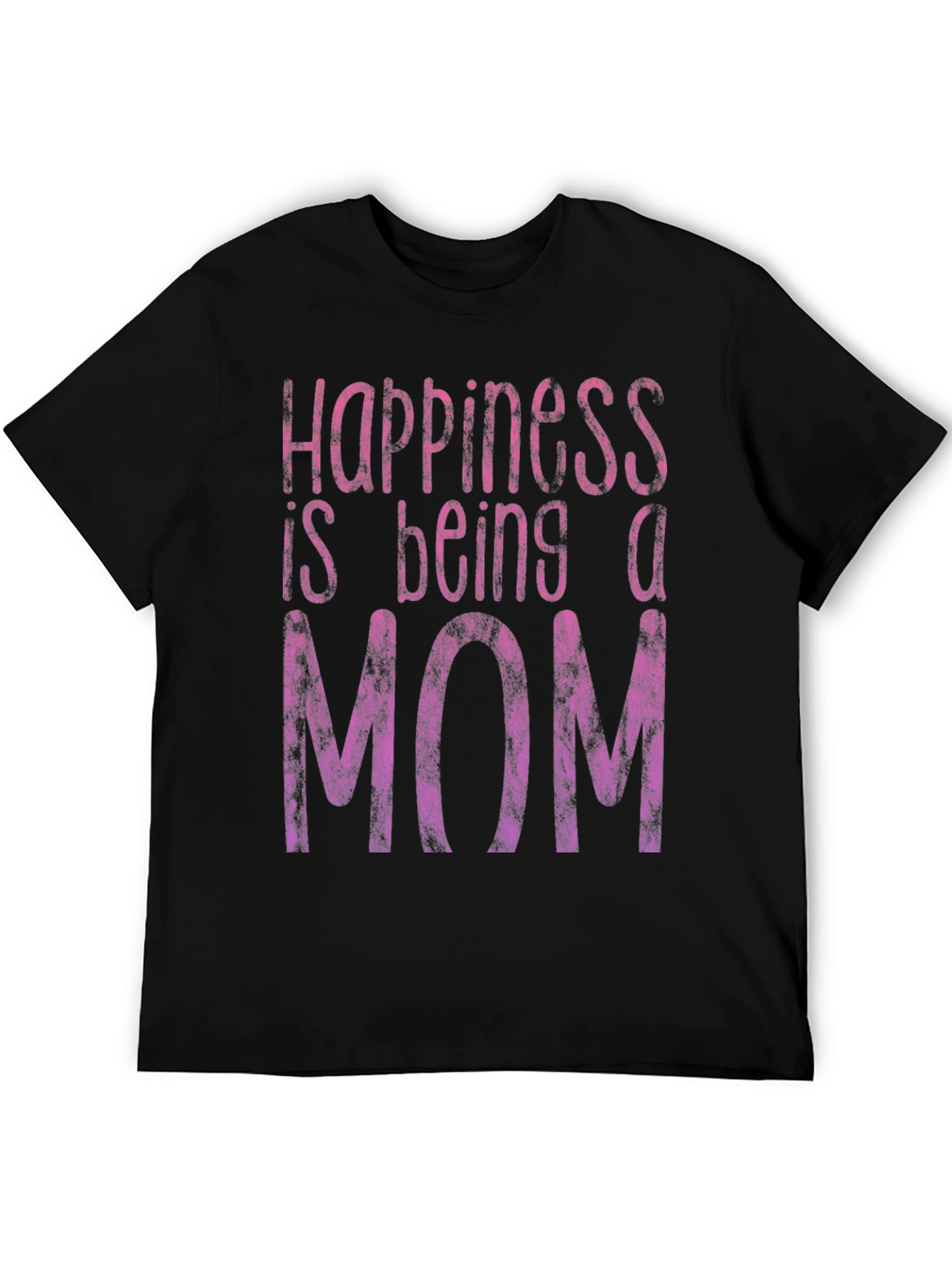 Black Happiness Is Being A Mom T-Shirt - Black view 5